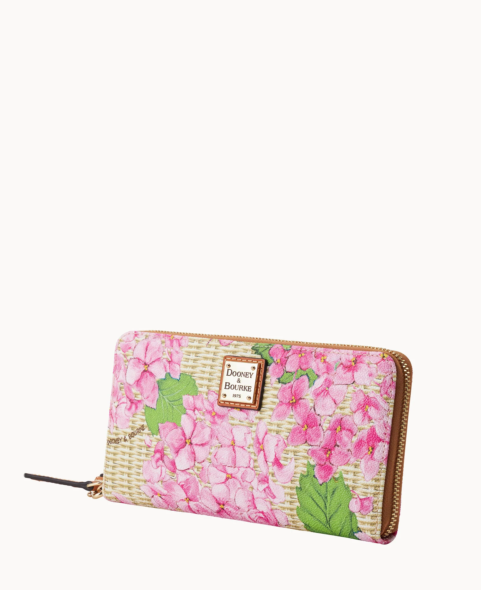 Hydrangea Basketweave Large Zip Around Wristlet - Image 5