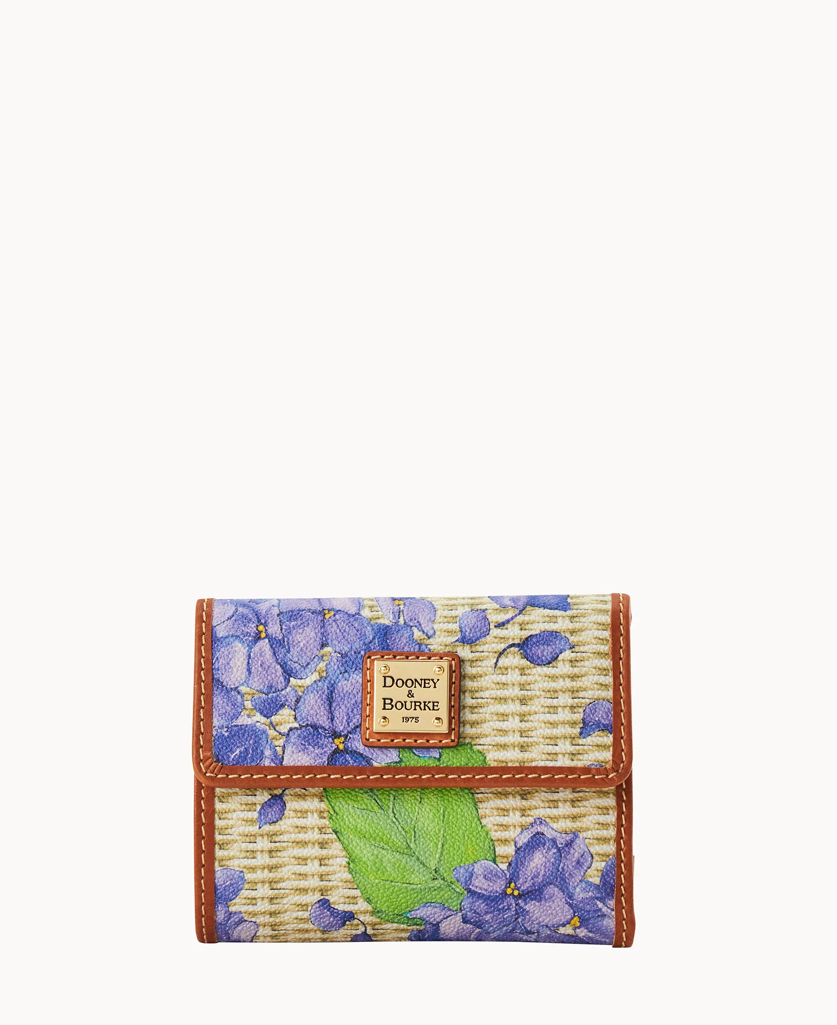 Hydrangea Basketweave Small Flap Wallet - Image 5