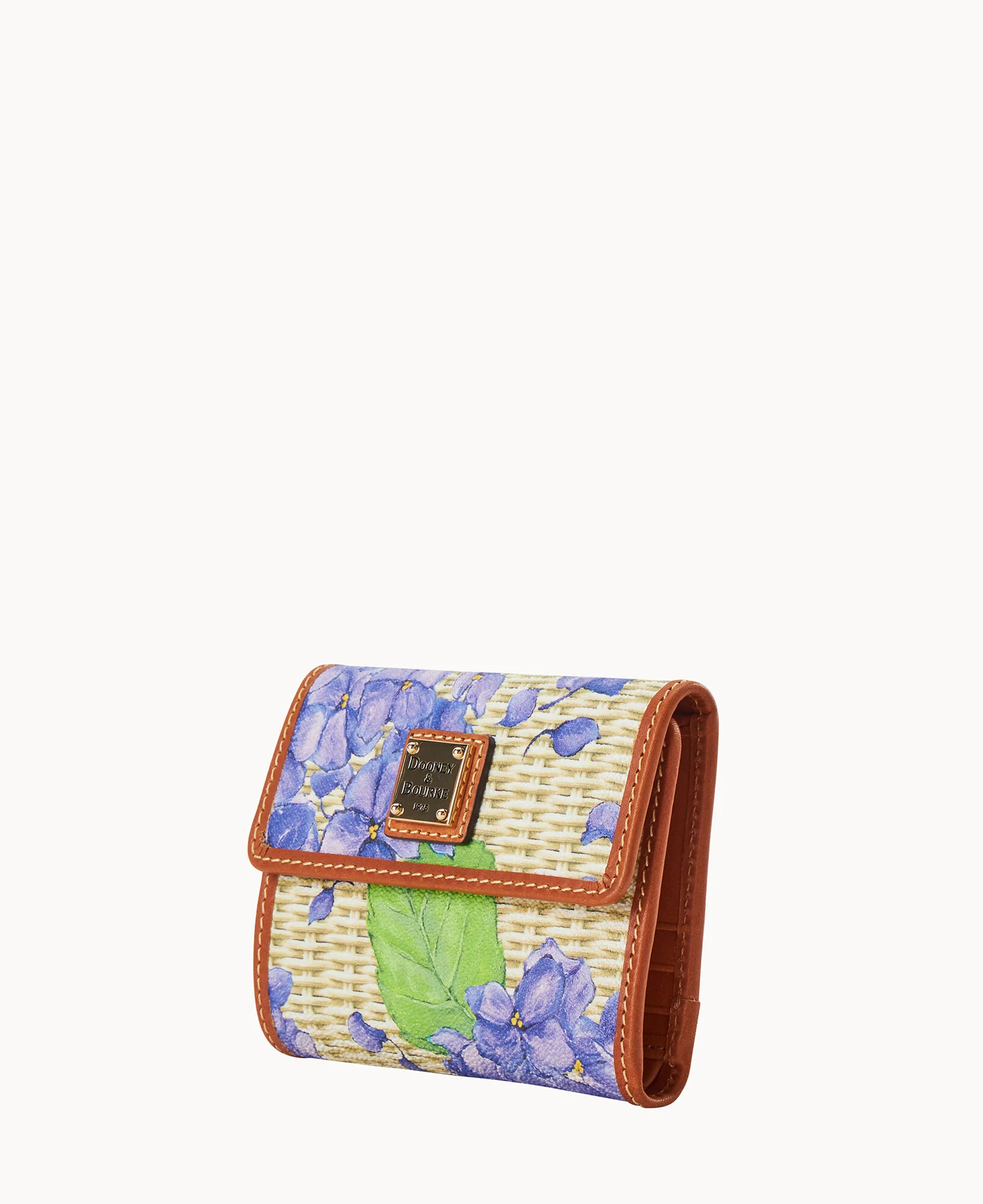 Hydrangea Basketweave Small Flap Wallet - Image 6