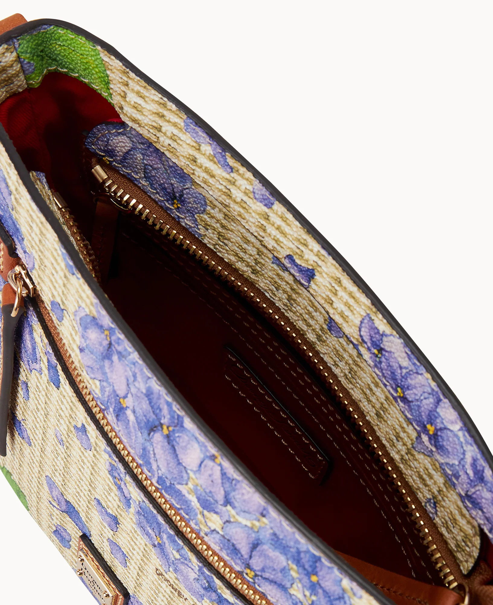 Hydrangea Basketweave Small Zip Crossbody - Image 7