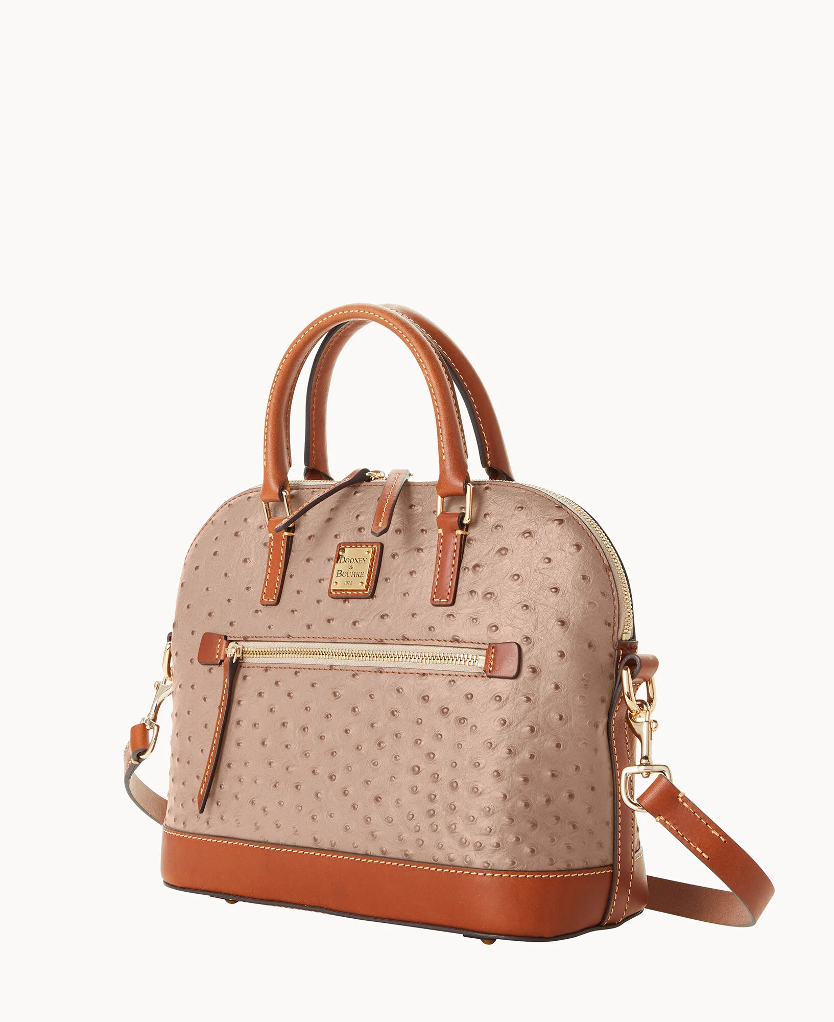 Ostrich Domed Zip Satchel - Image 18