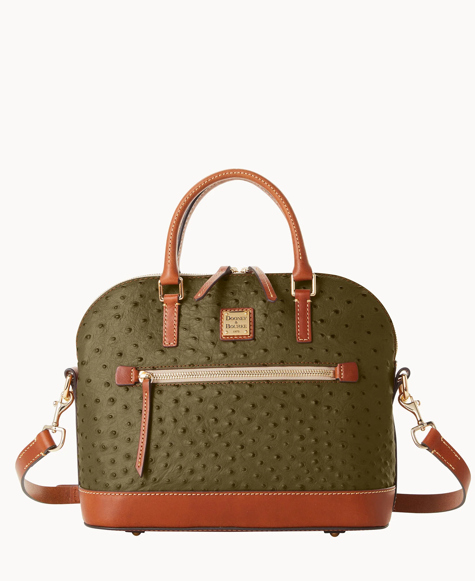 Ostrich Domed Zip Satchel - Image 25