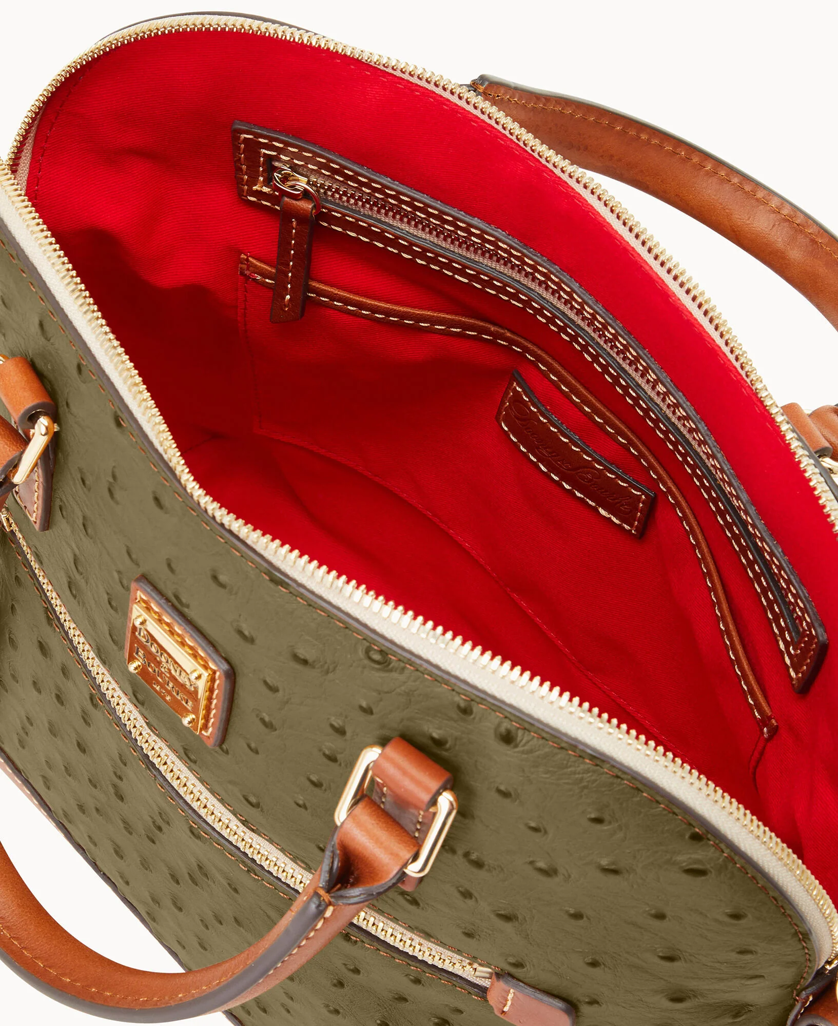 Ostrich Domed Zip Satchel - Image 27