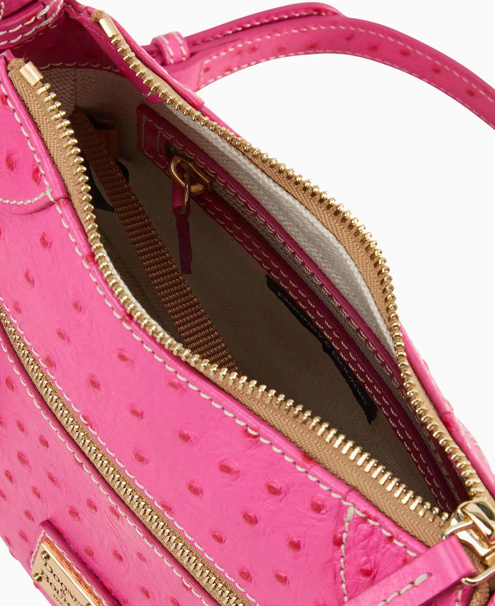 Ostrich Front Zip Crossbody - Image 6