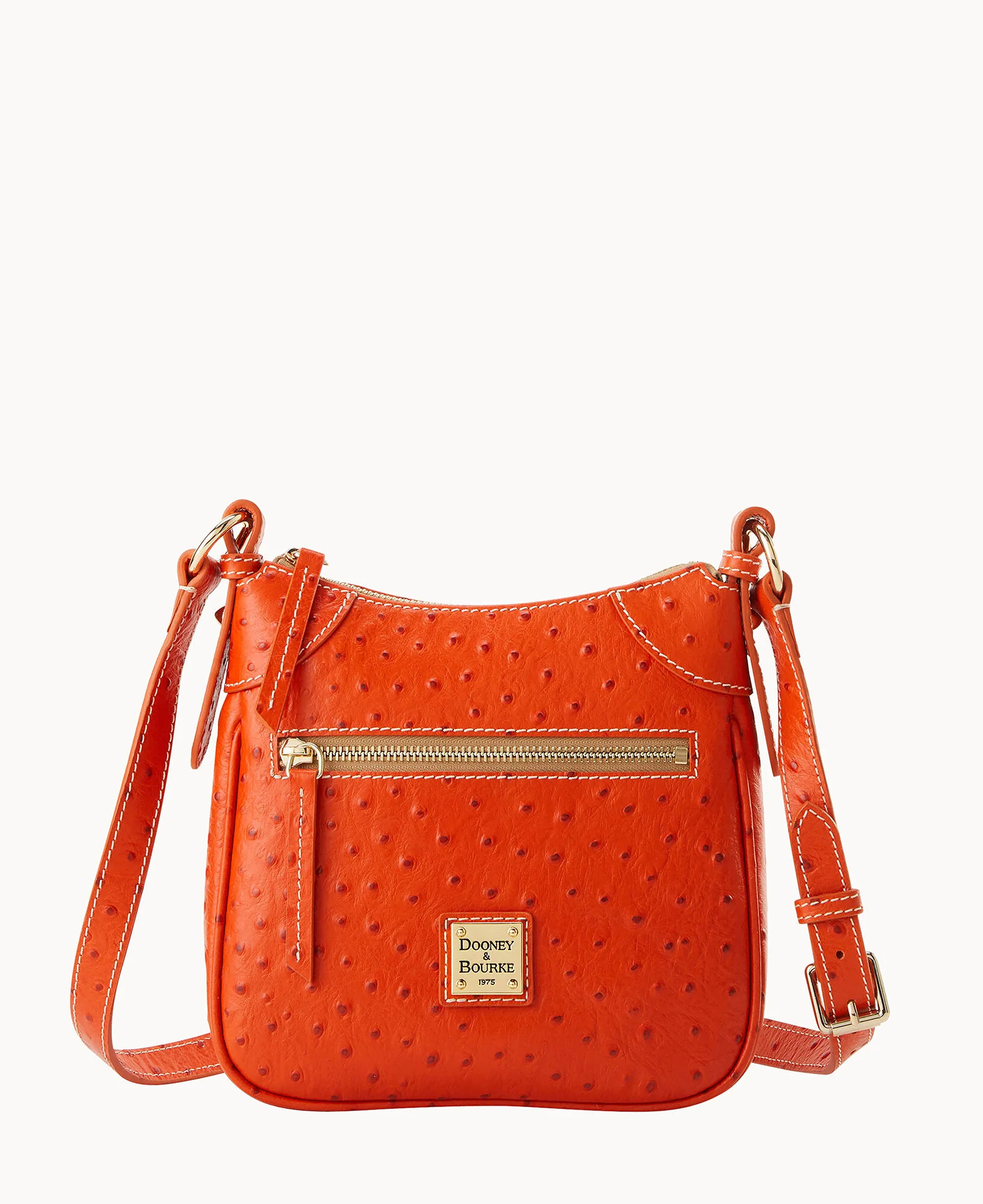 Ostrich Front Zip Crossbody - Image 8