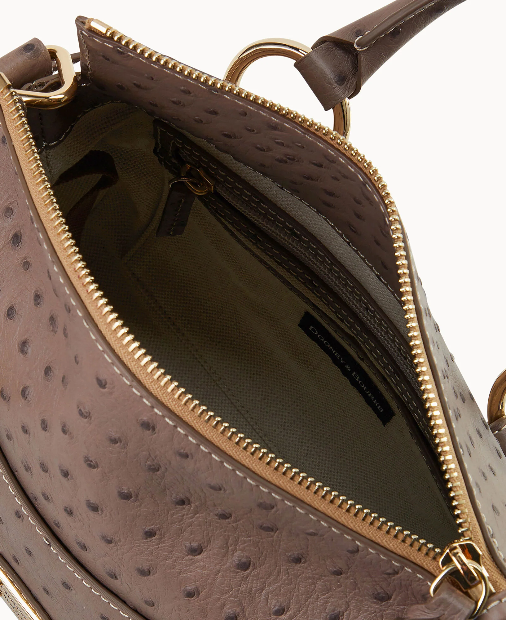 Ostrich Satchel With Pocket - Image 15