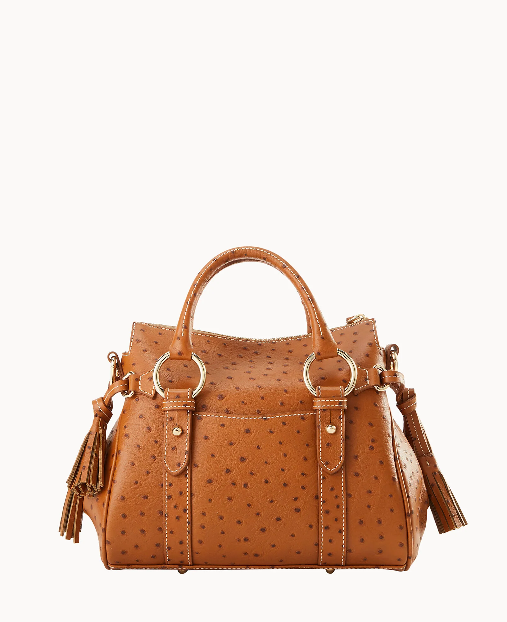 Ostrich Satchel With Pocket - Image 21
