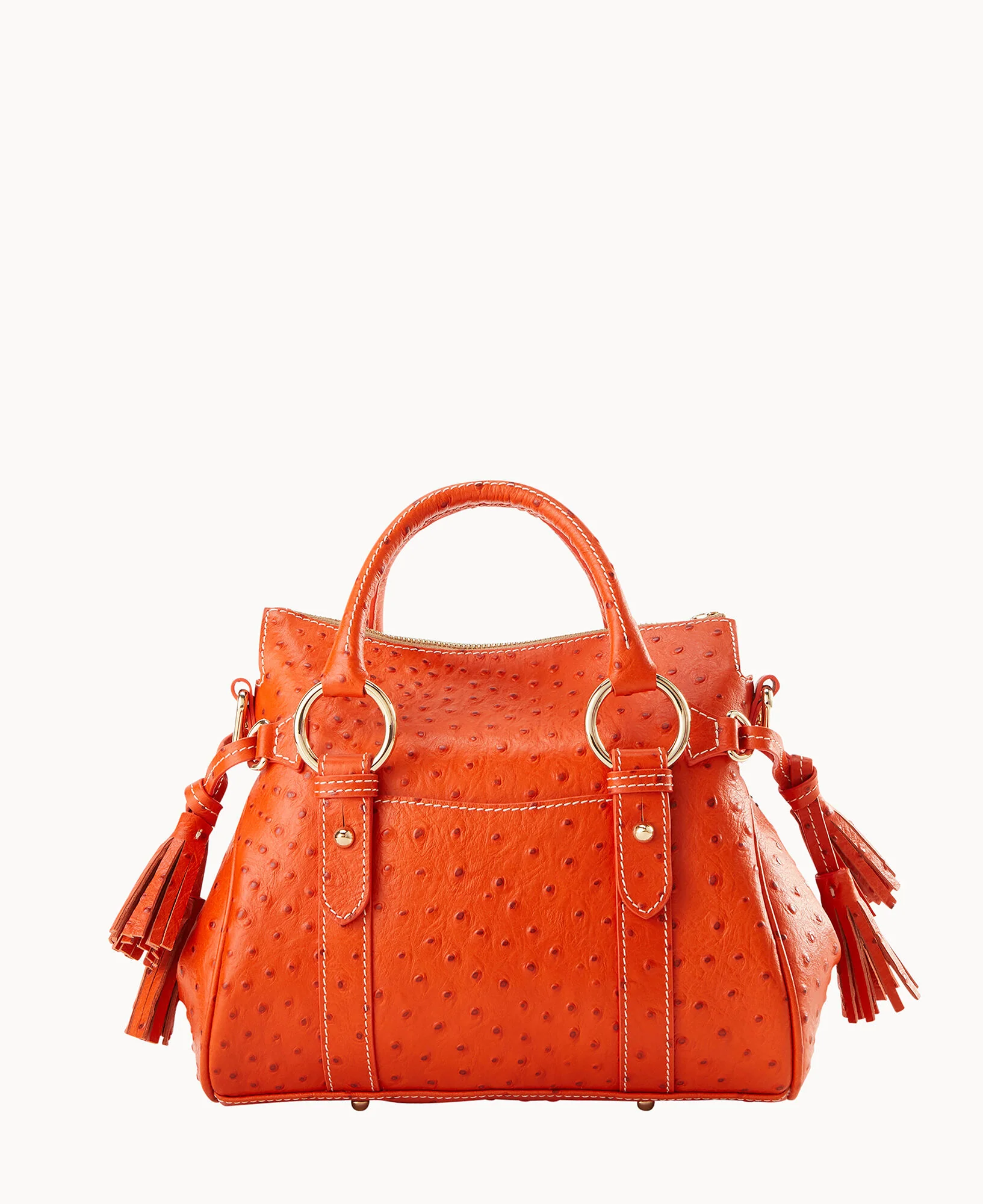 Ostrich Satchel With Pocket - Image 4