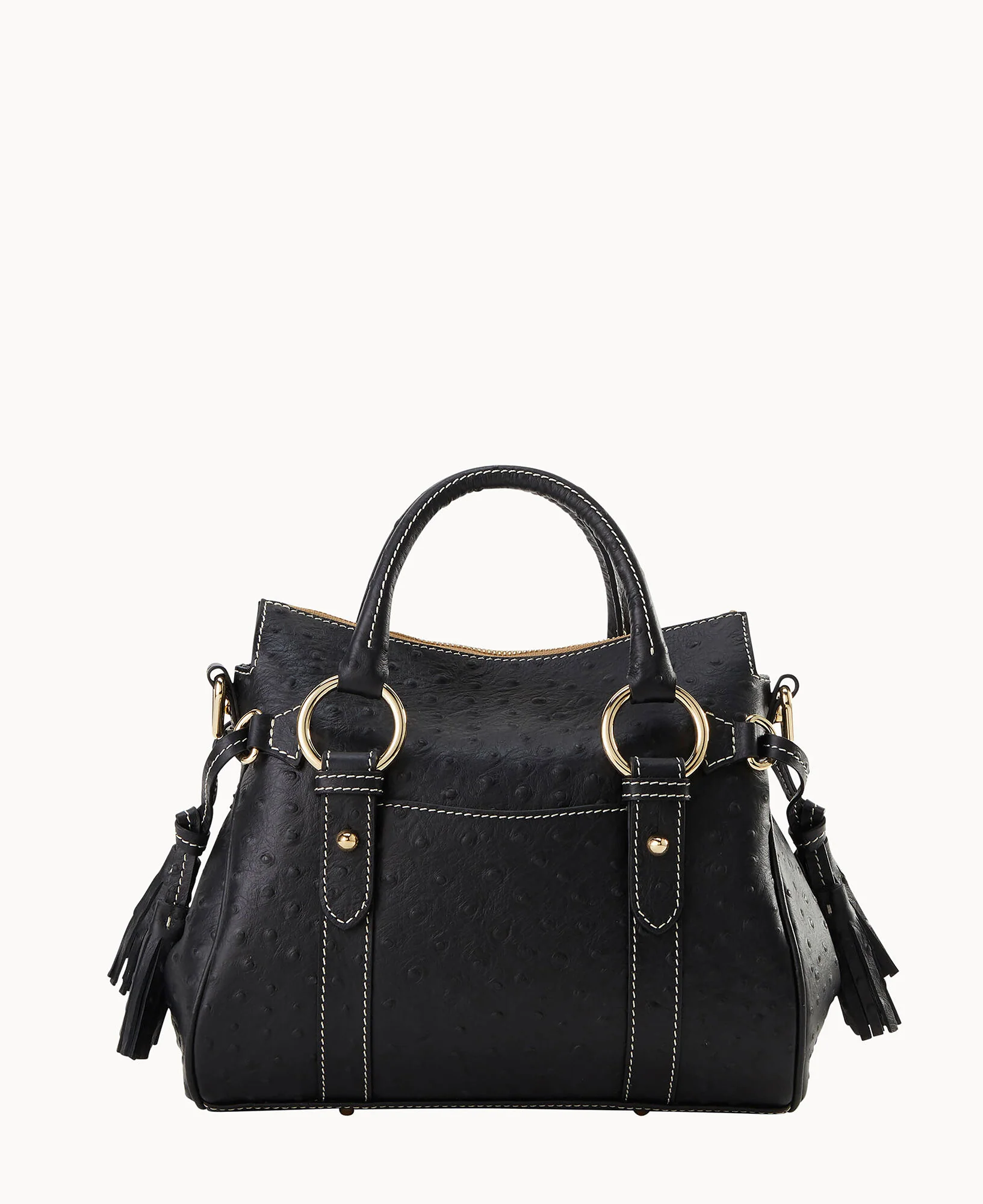 Ostrich Satchel With Pocket - Image 9