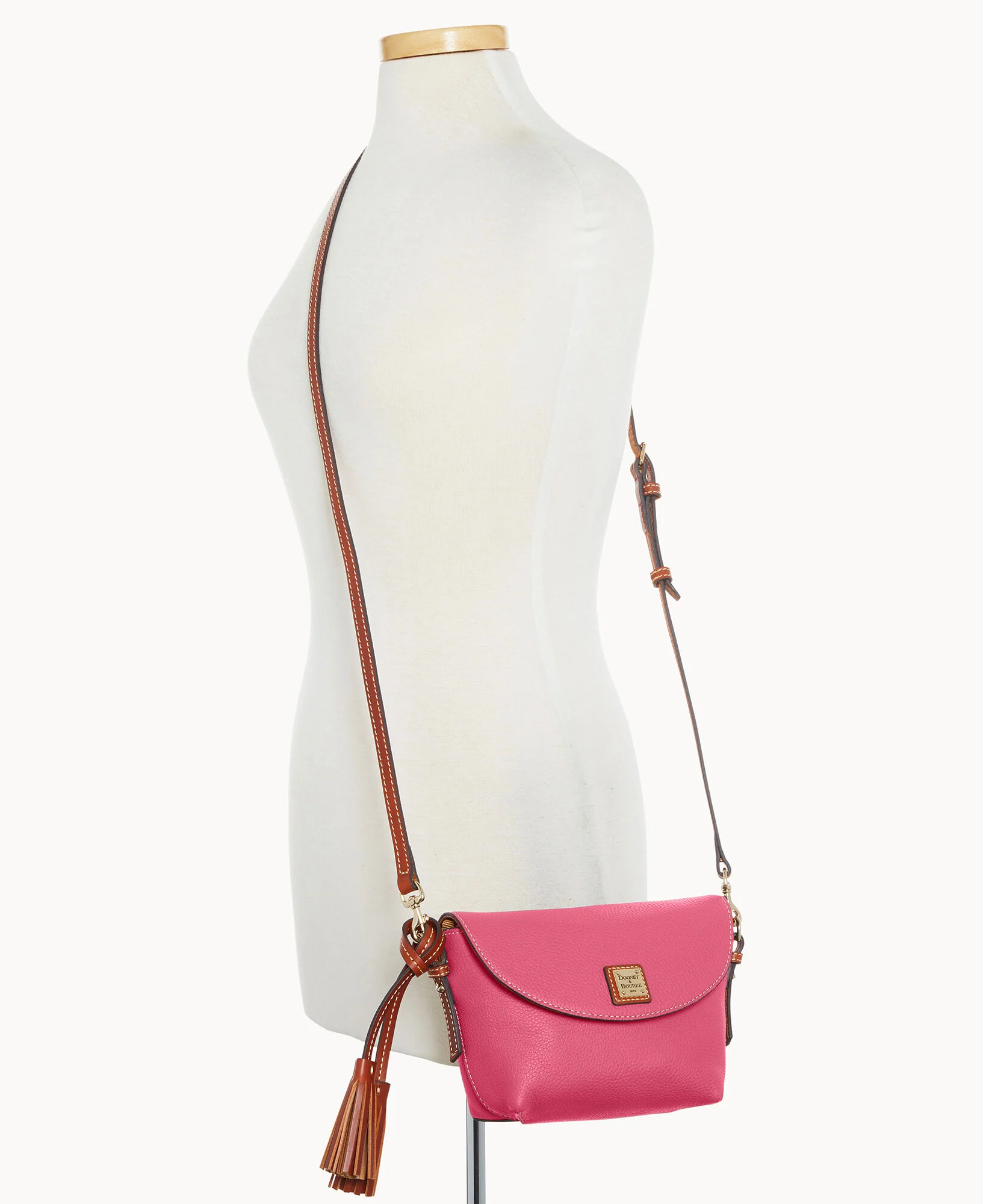 Pebble Grain Crossbody Saddle Bag - Image 16