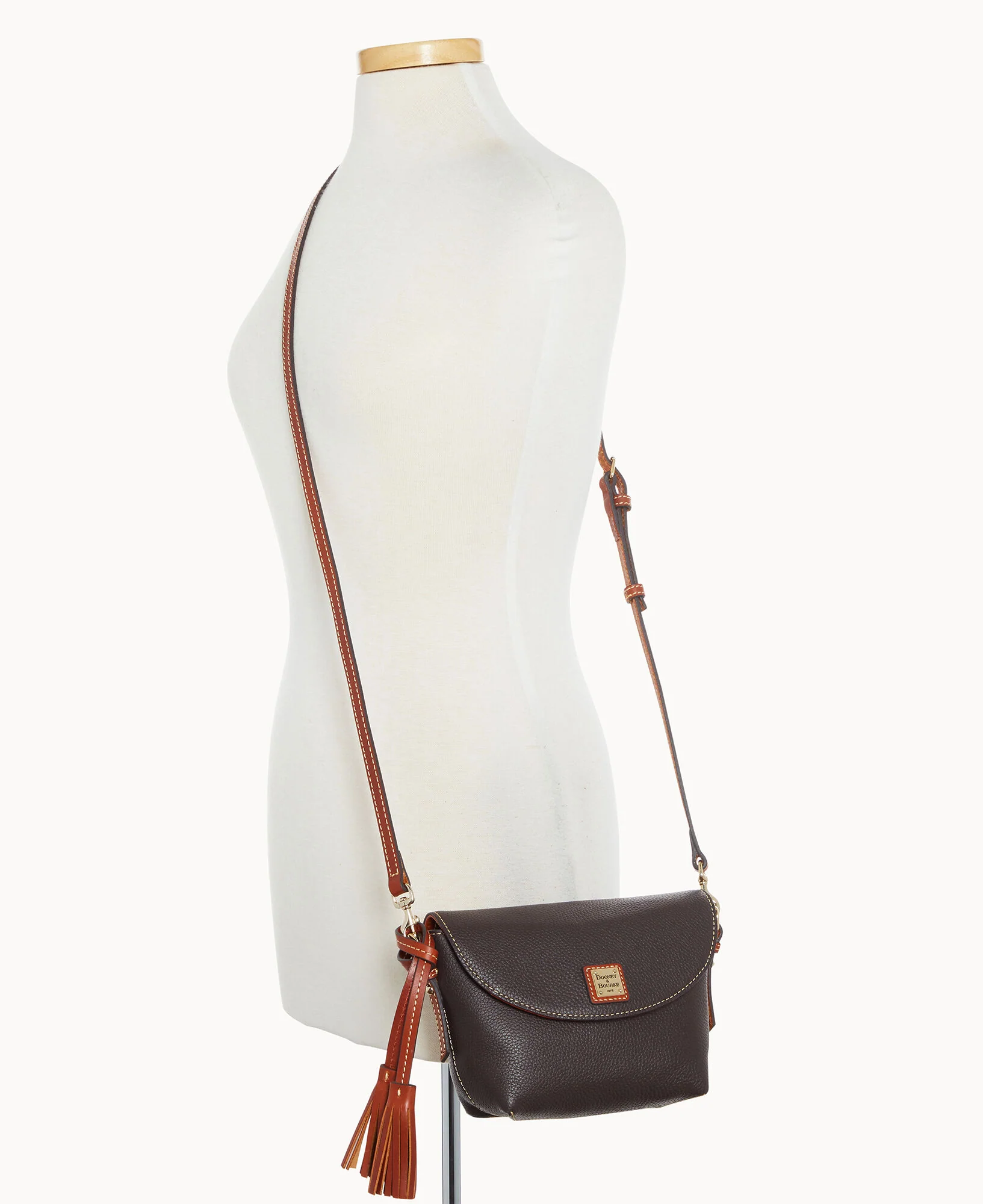Pebble Grain Crossbody Saddle Bag - Image 68