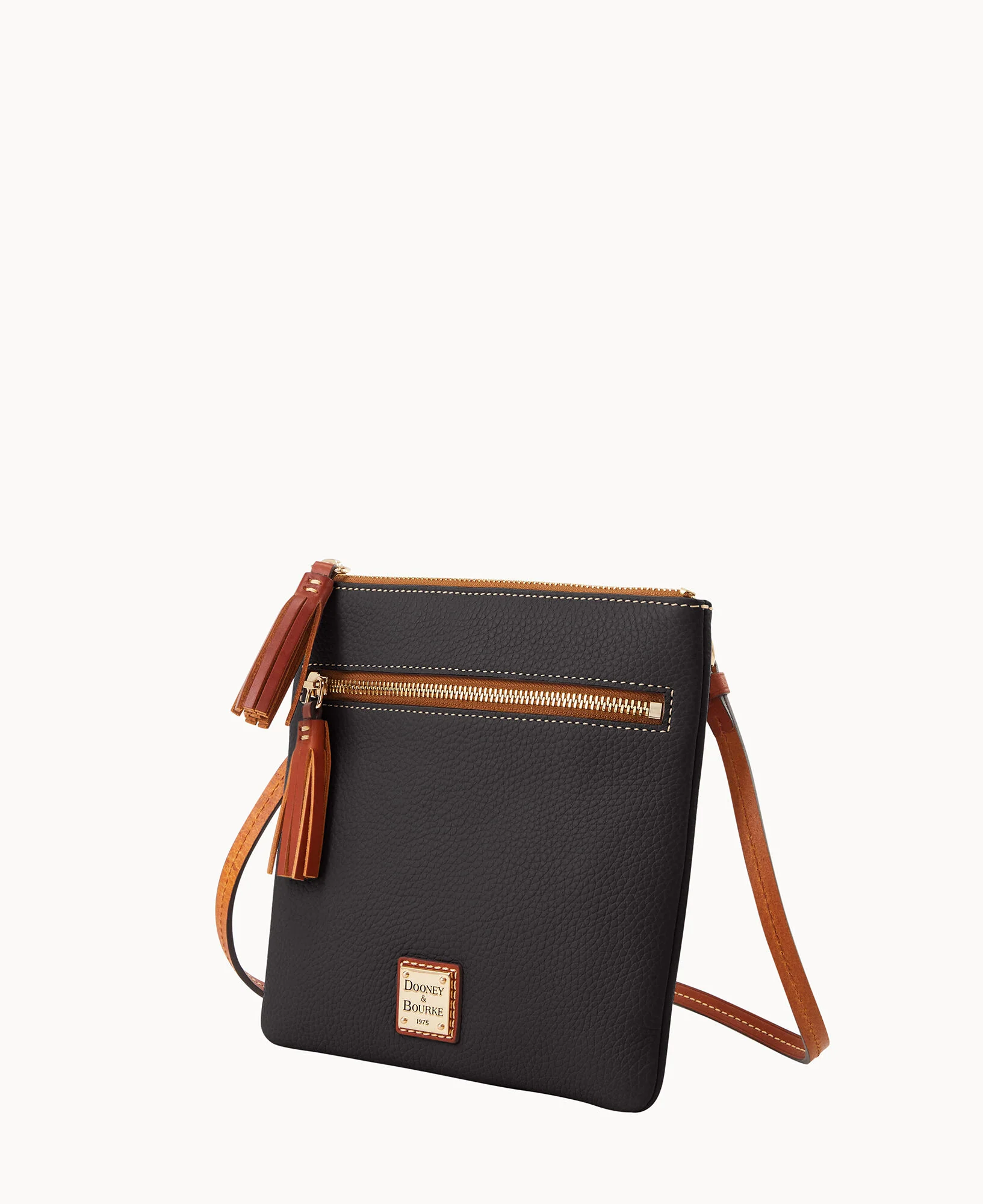 Pebble Grain Double Zip Tassel Crossbody - Image 6