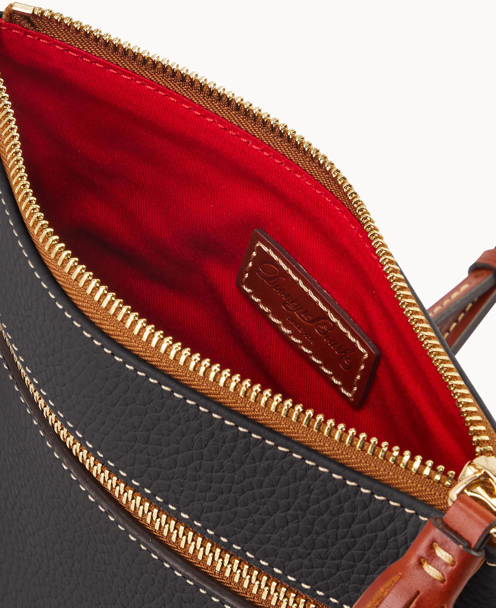 Pebble Grain Double Zip Tassel Crossbody - Image 7