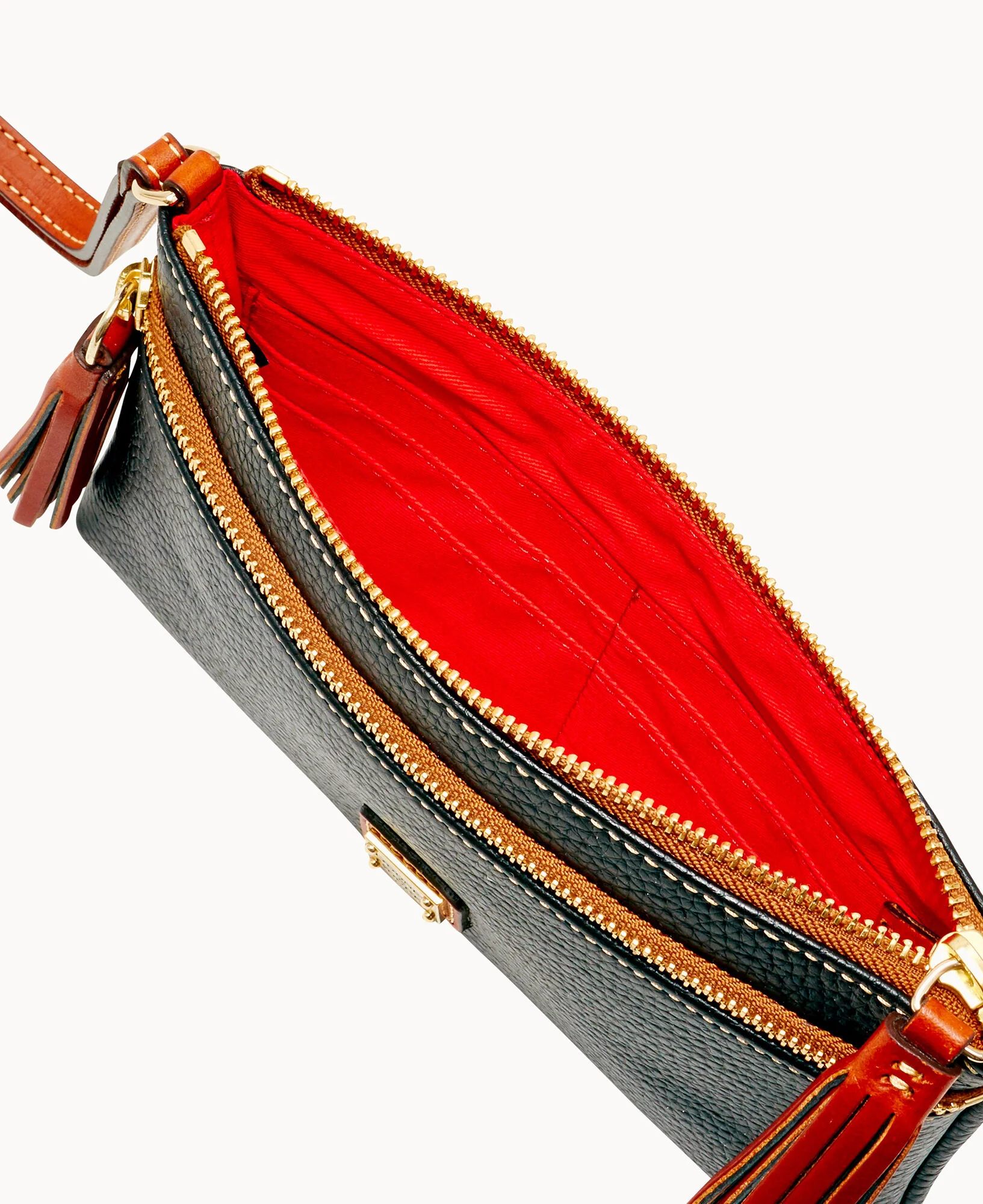 Pebble Grain Double Zip Wristlet - Image 6