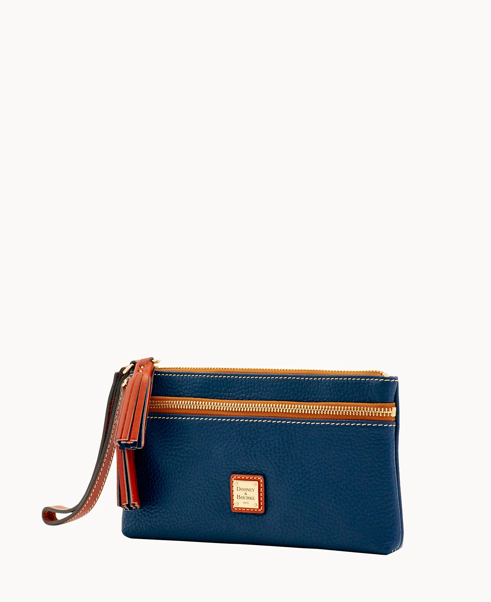 Pebble Grain Double Zip Wristlet - Image 8