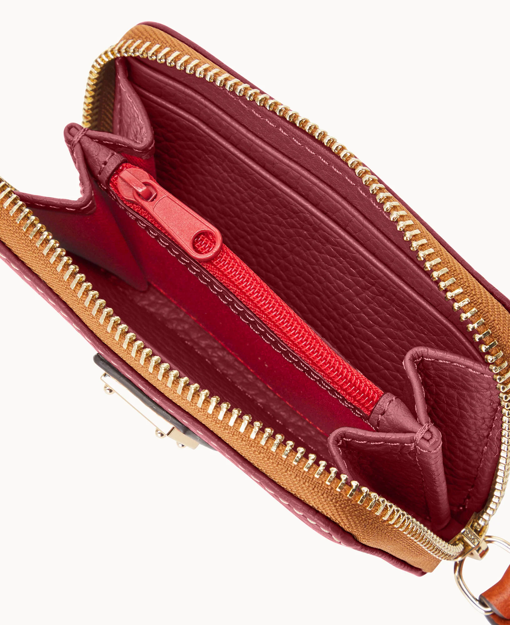 Pebble Grain Large Zip Around Credit Card Case - Image 9