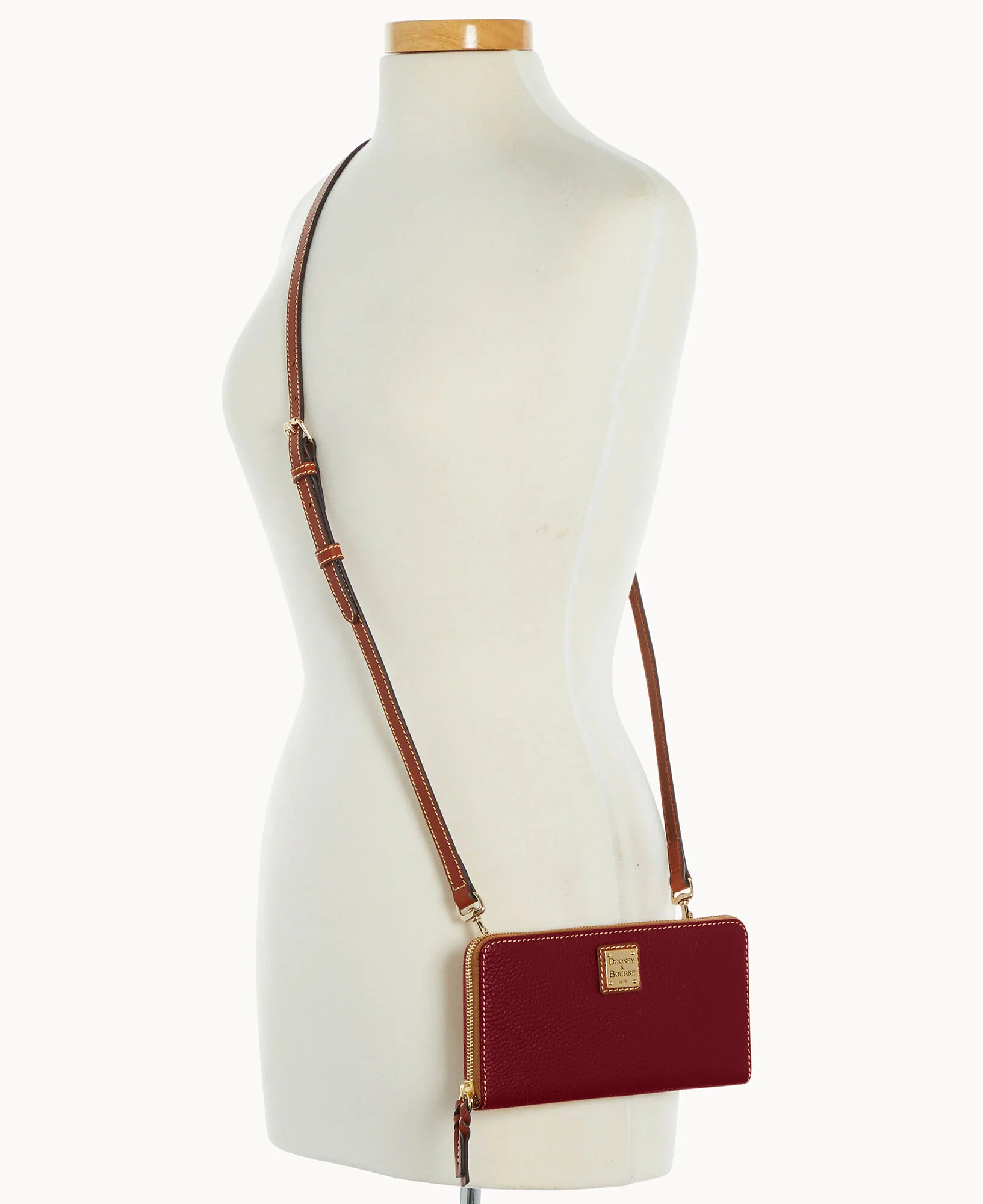 Pebble Grain Large Zip Around Wristlet Crossbody - Image 24
