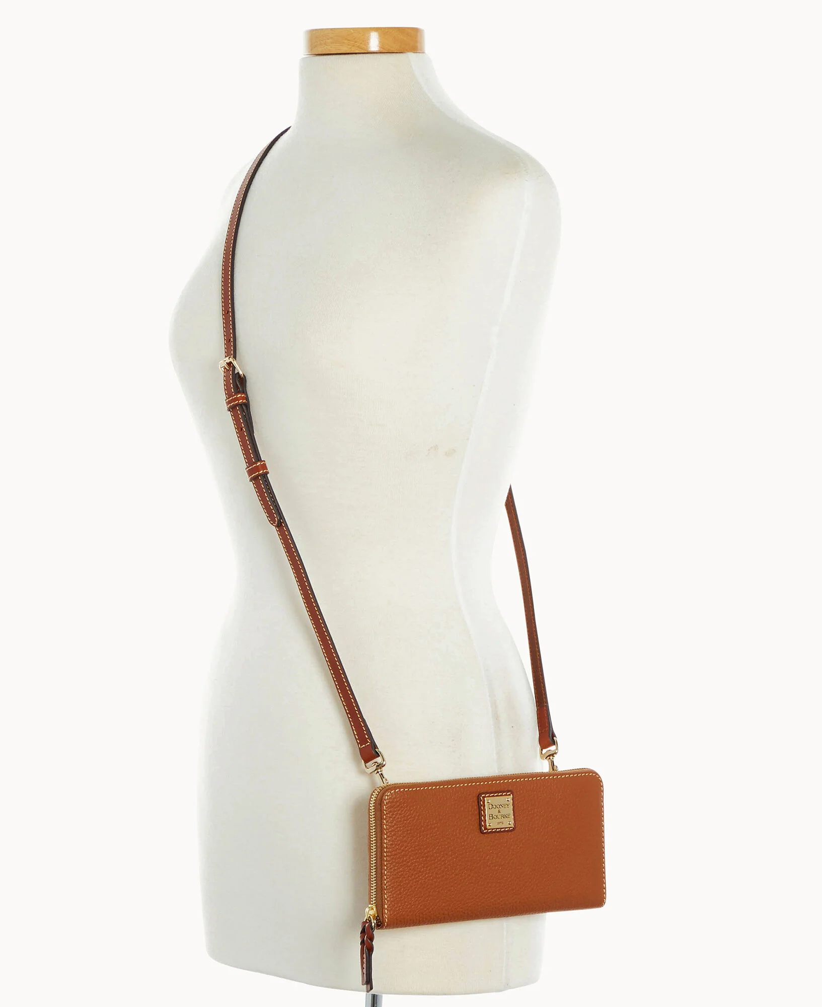Pebble Grain Large Zip Around Wristlet Crossbody - Image 28