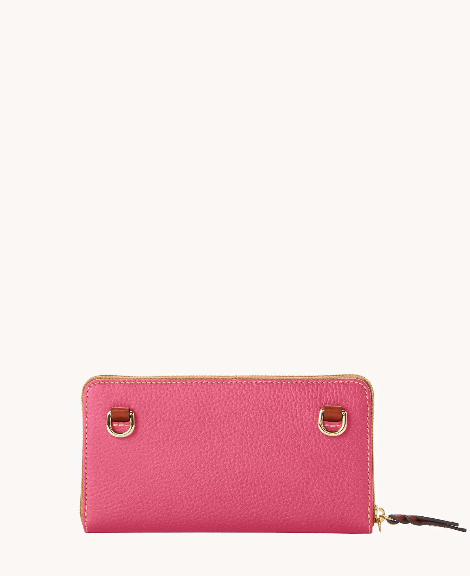 Pebble Grain Large Zip Around Wristlet Crossbody - Image 42