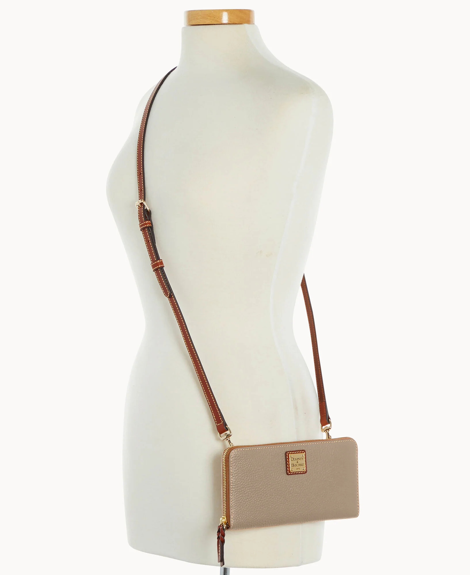 Pebble Grain Large Zip Around Wristlet Crossbody - Image 62