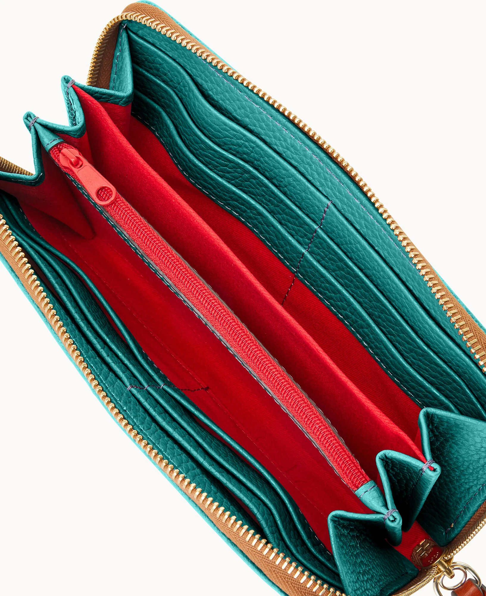 Pebble Grain Large Zip Around Wristlet - Image 12