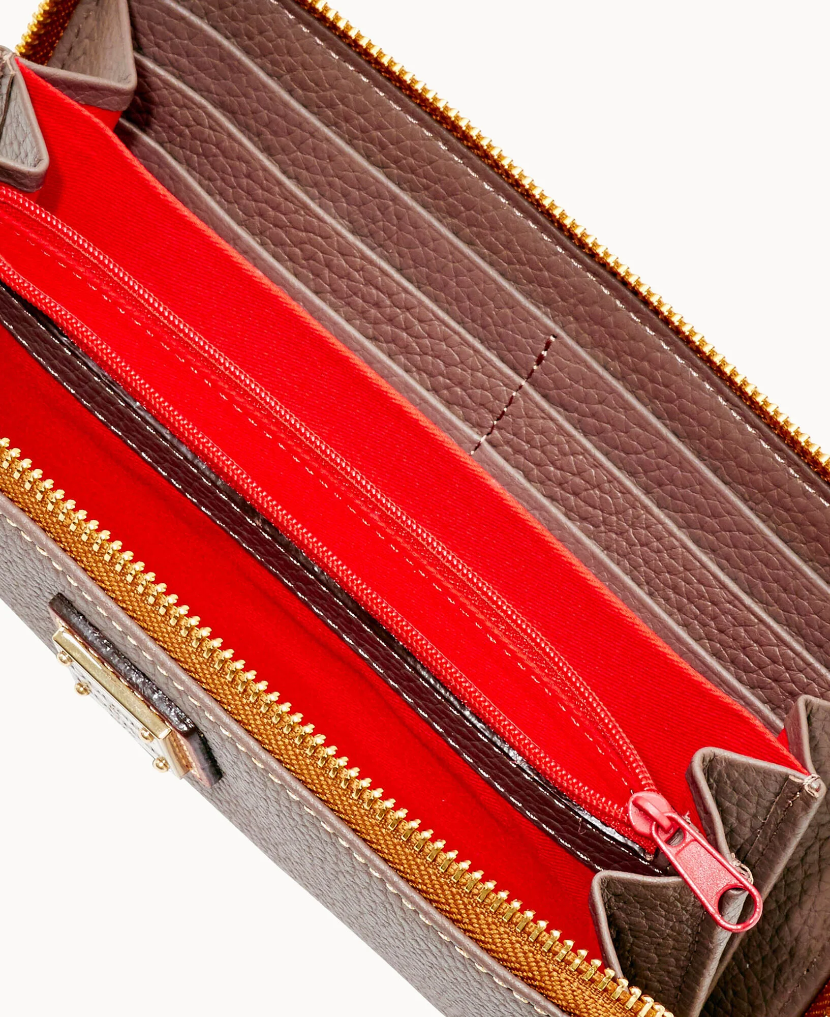 Pebble Grain Large Zip Around Wristlet - Image 15