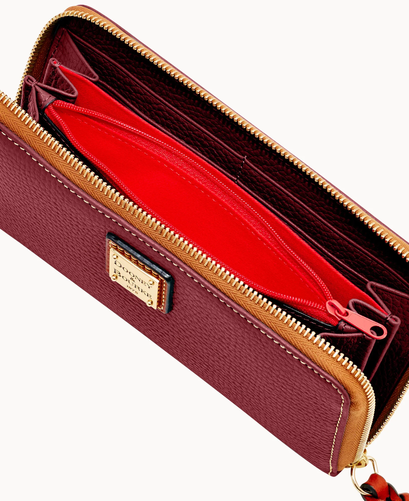 Pebble Grain Large Zip Around Wristlet - Image 18
