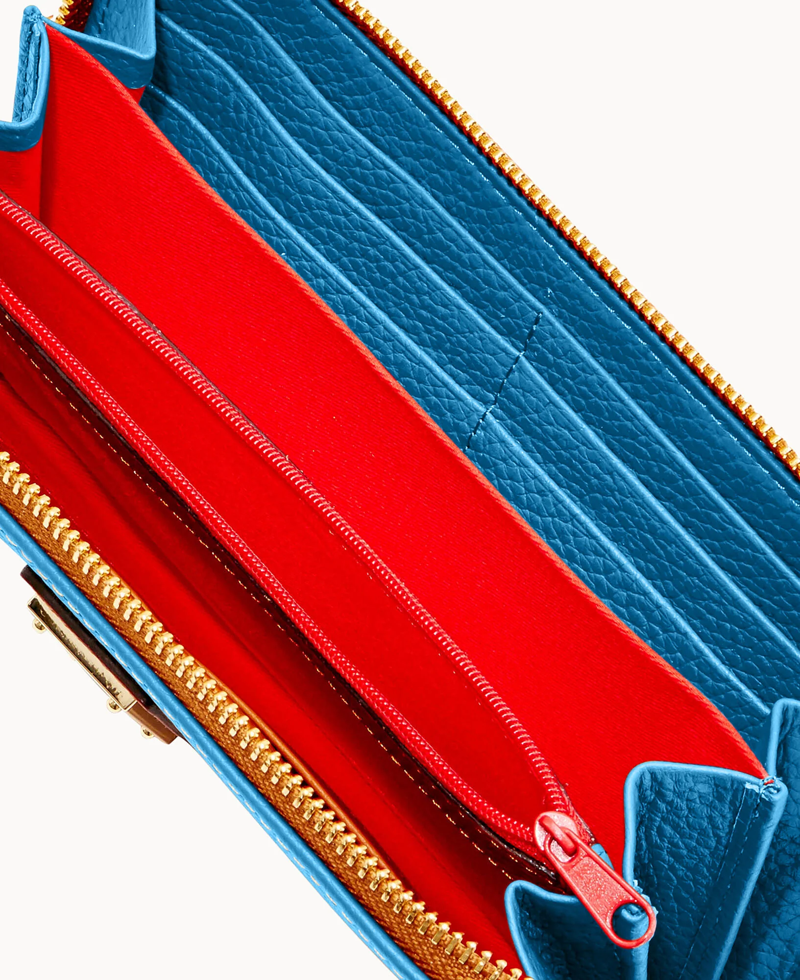 Pebble Grain Large Zip Around Wristlet - Image 33