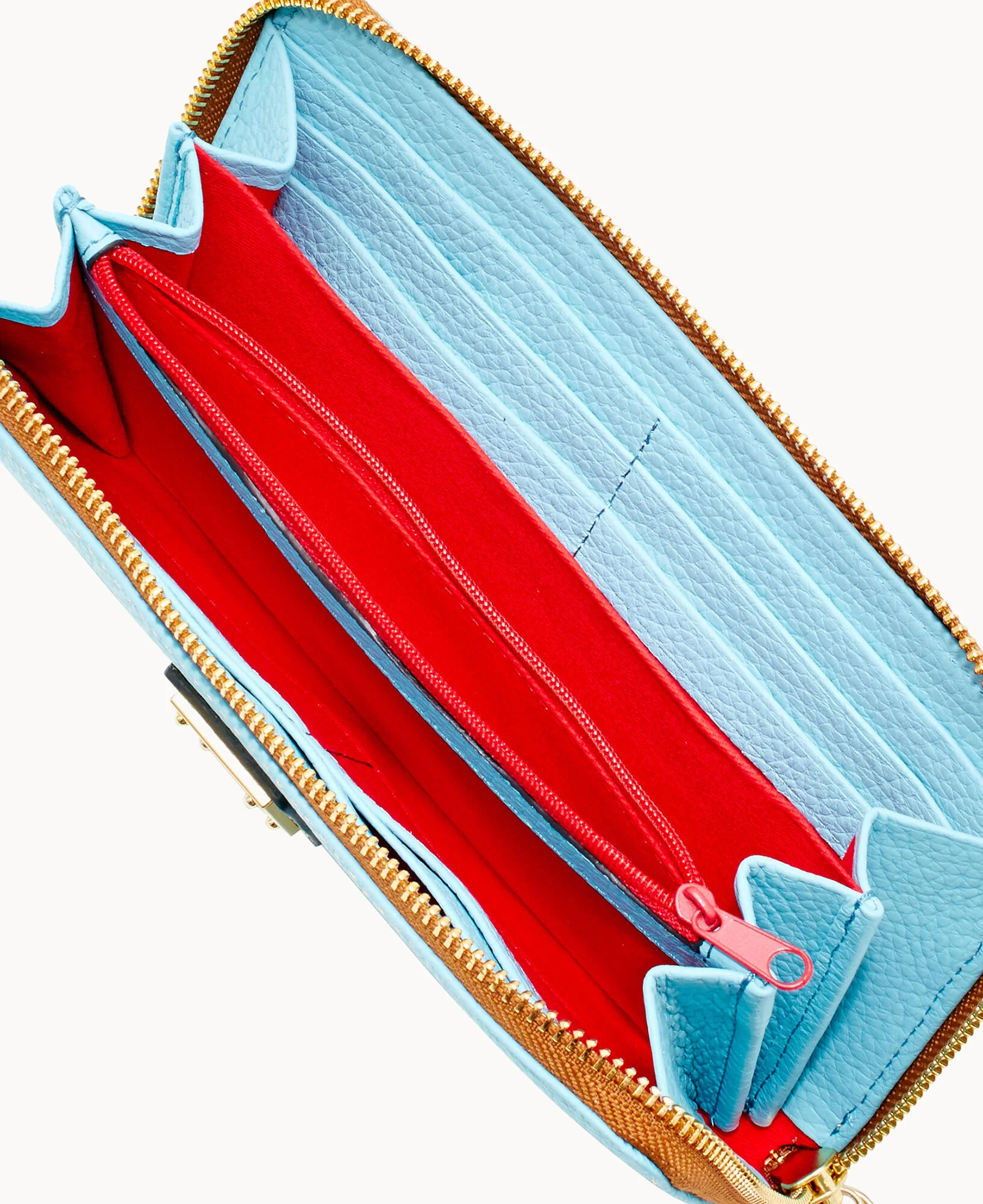 Pebble Grain Large Zip Around Wristlet - Image 54