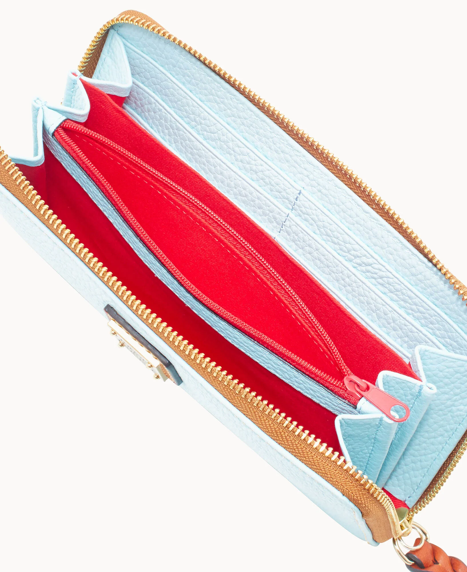 Pebble Grain Large Zip Around Wristlet - Image 60