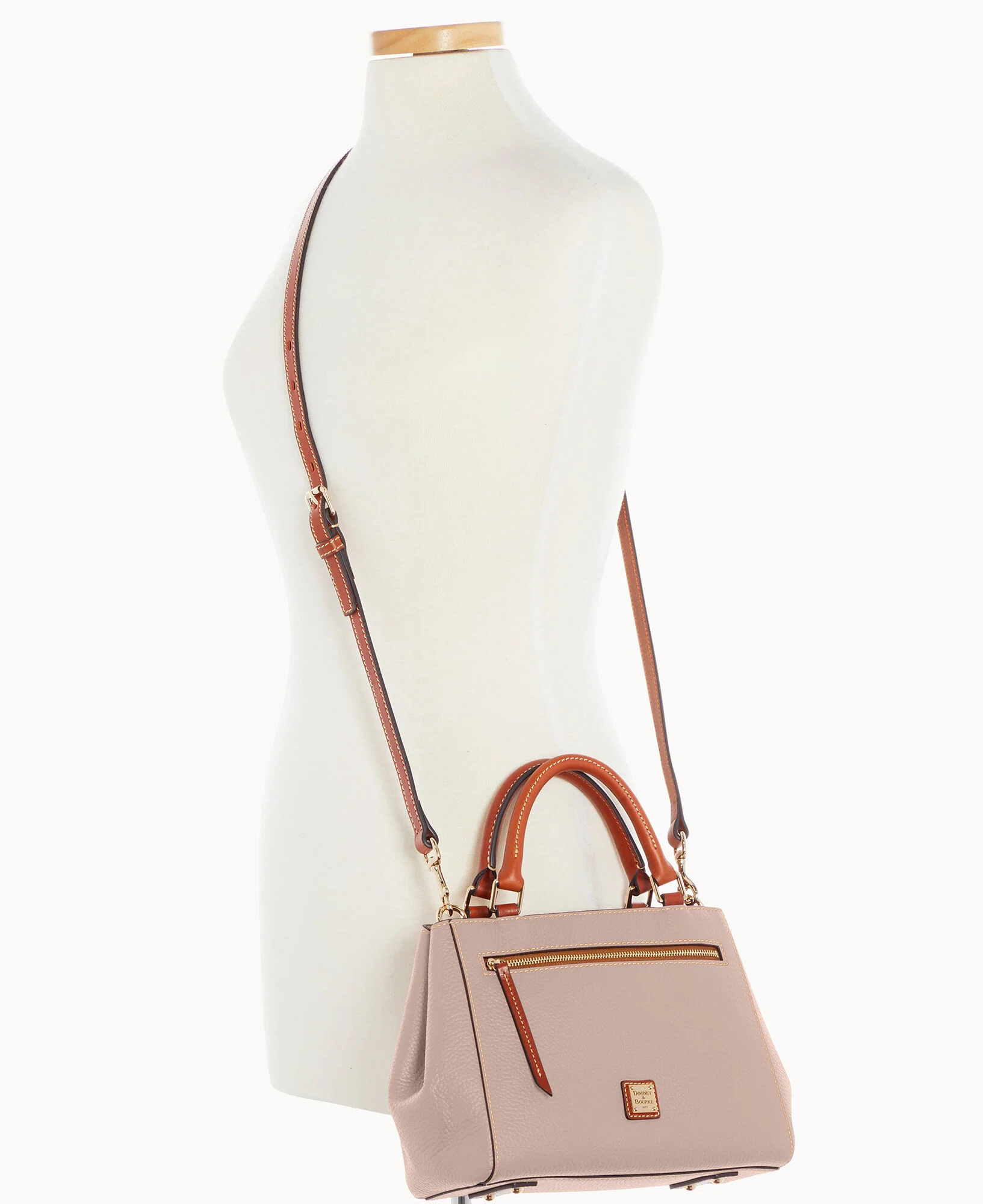Pebble Grain Small Zip Satchel - Image 100