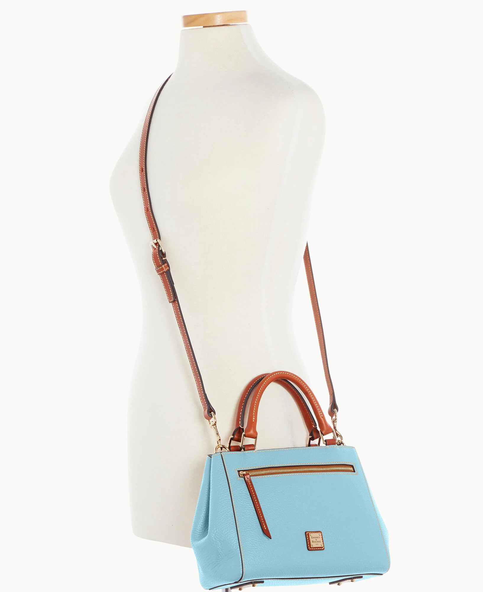 Pebble Grain Small Zip Satchel - Image 105