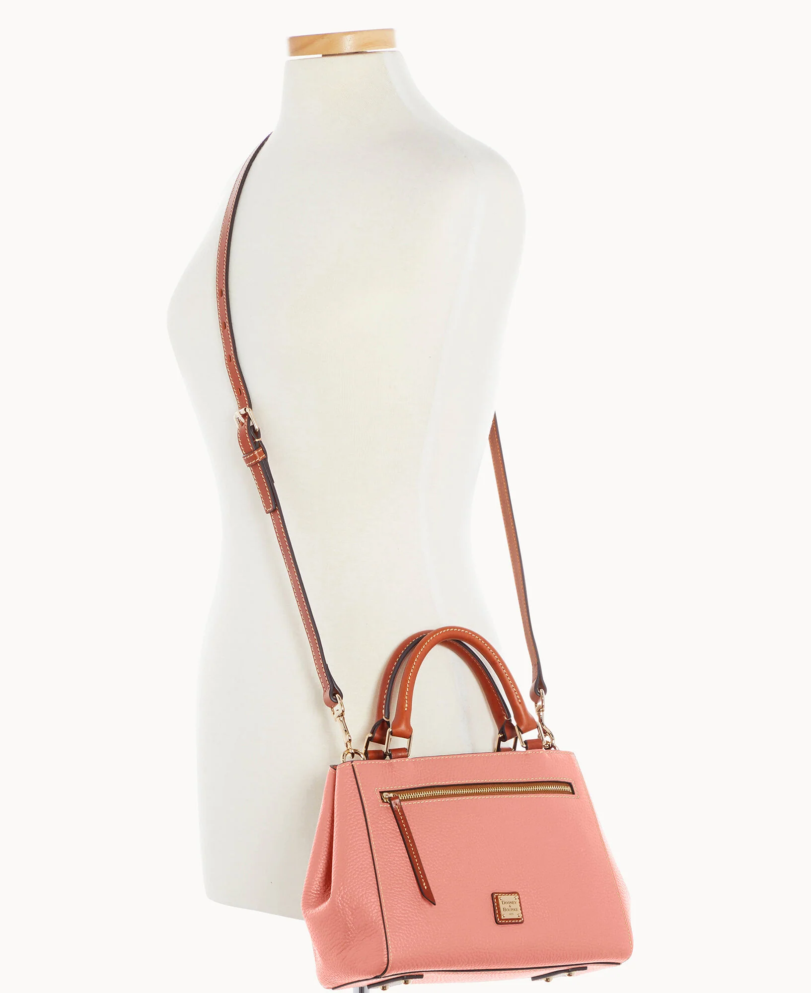 Pebble Grain Small Zip Satchel - Image 120
