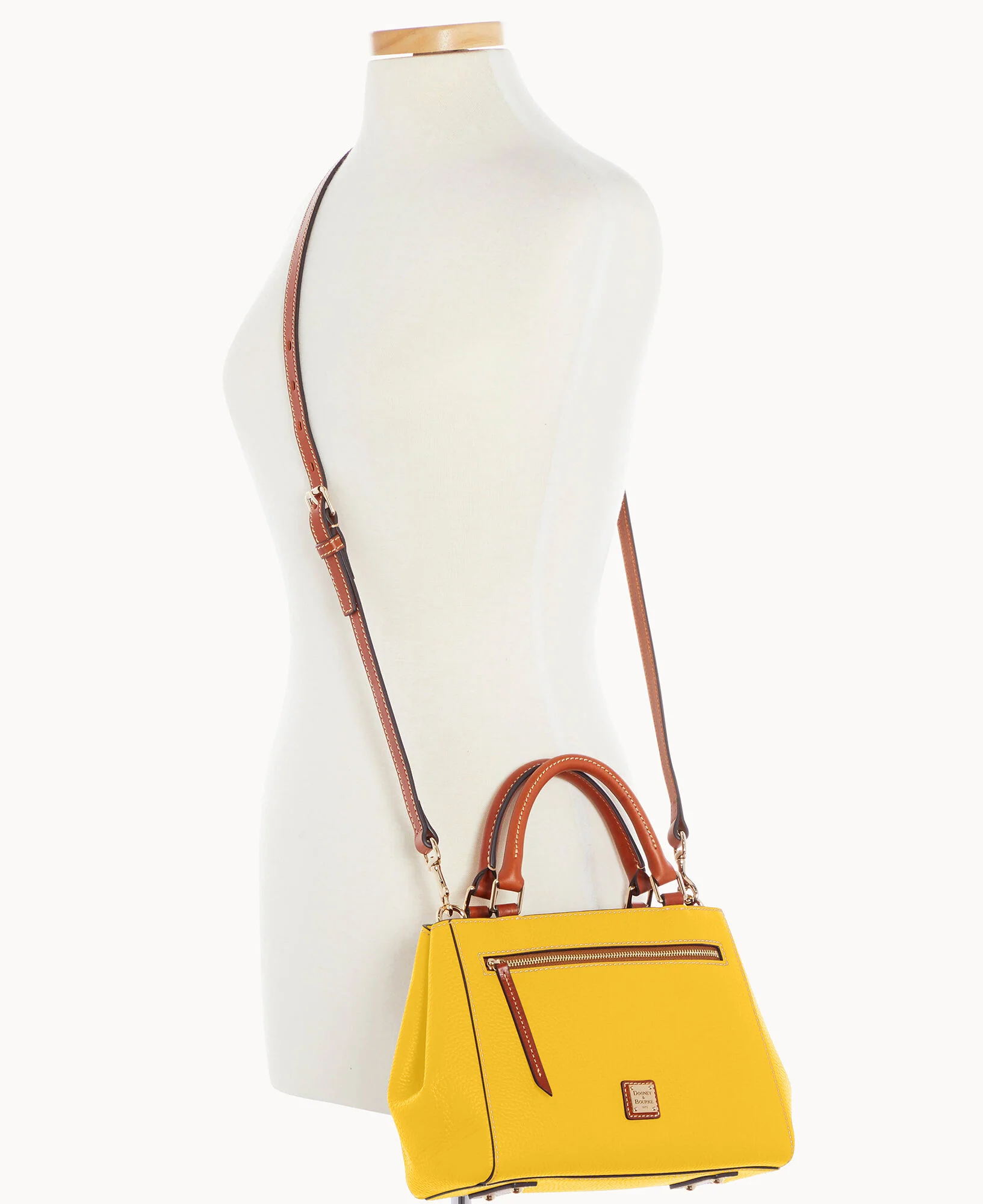 Pebble Grain Small Zip Satchel - Image 125
