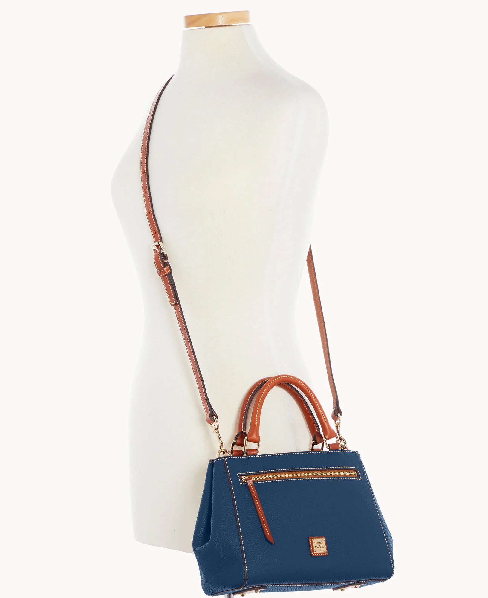 Pebble Grain Small Zip Satchel - Image 145