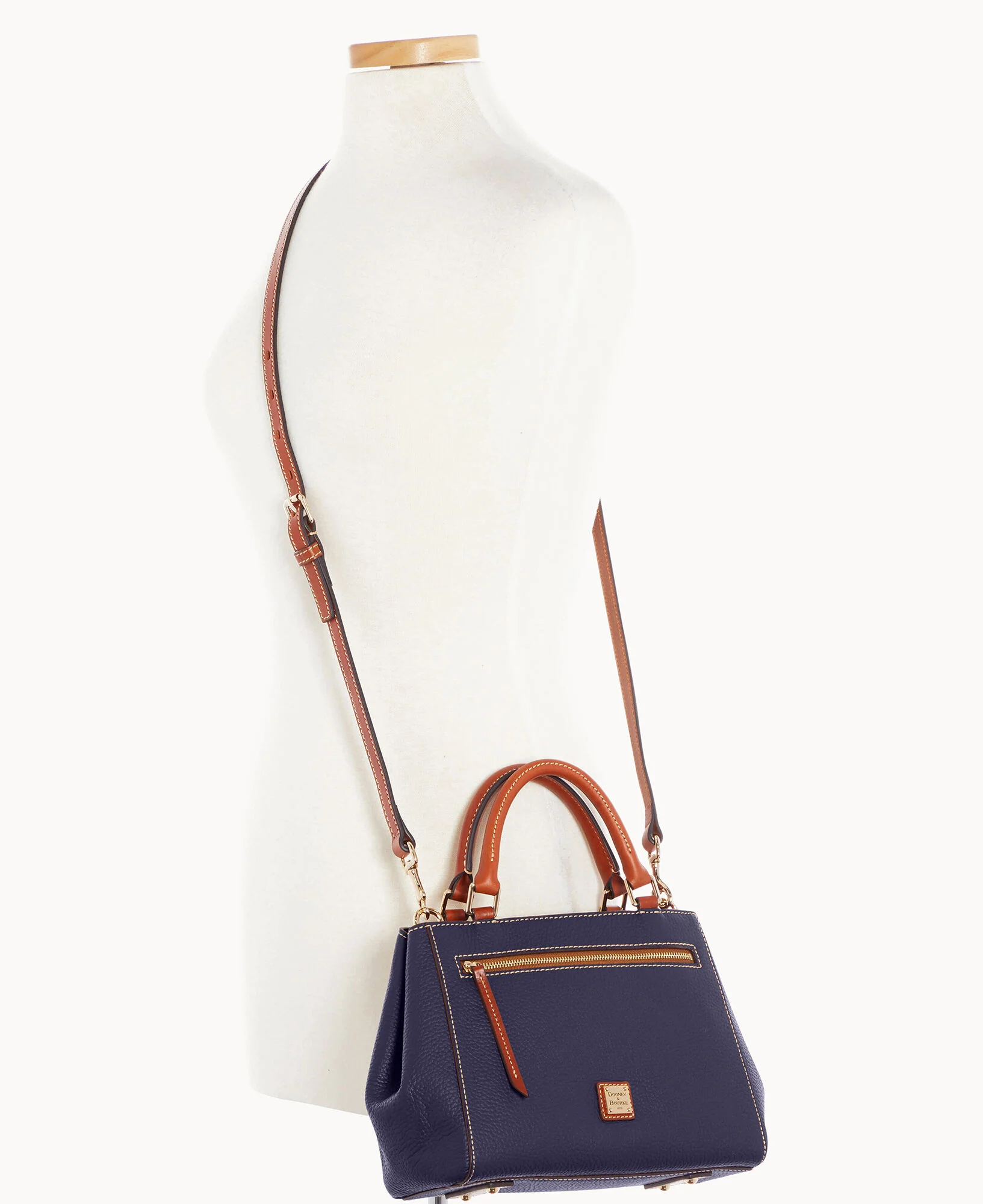 Pebble Grain Small Zip Satchel - Image 15