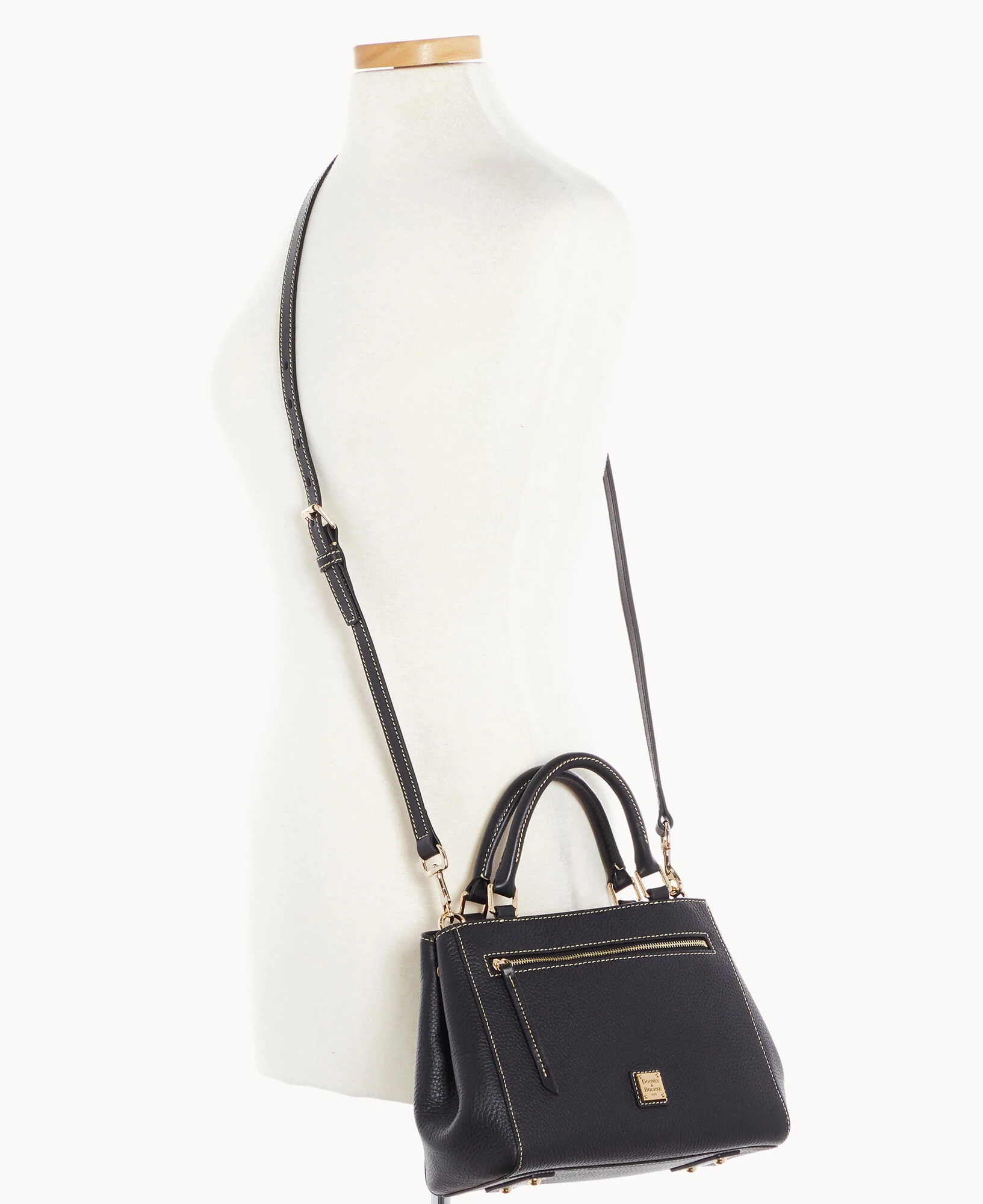 Pebble Grain Small Zip Satchel - Image 25