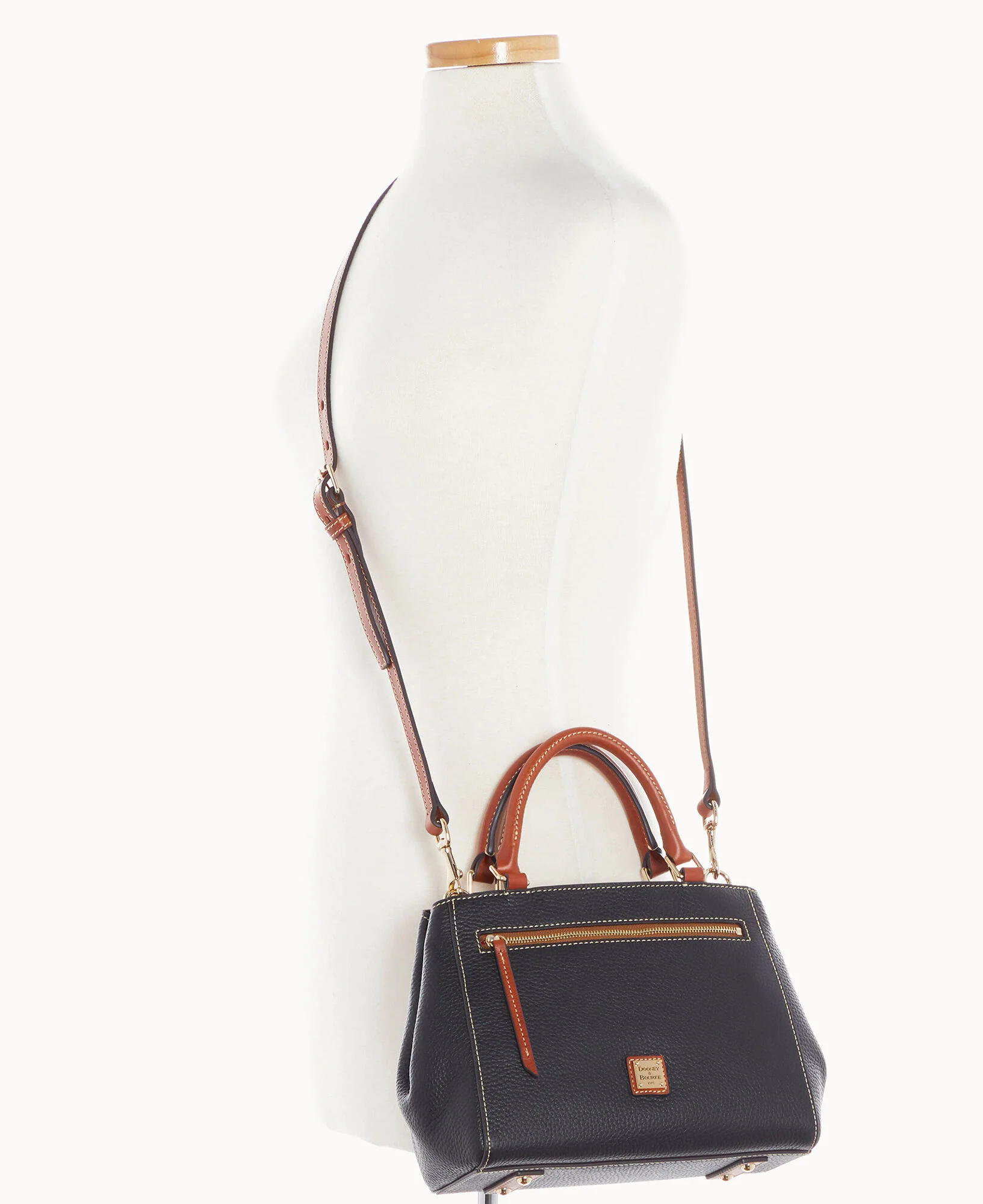 Pebble Grain Small Zip Satchel - Image 35