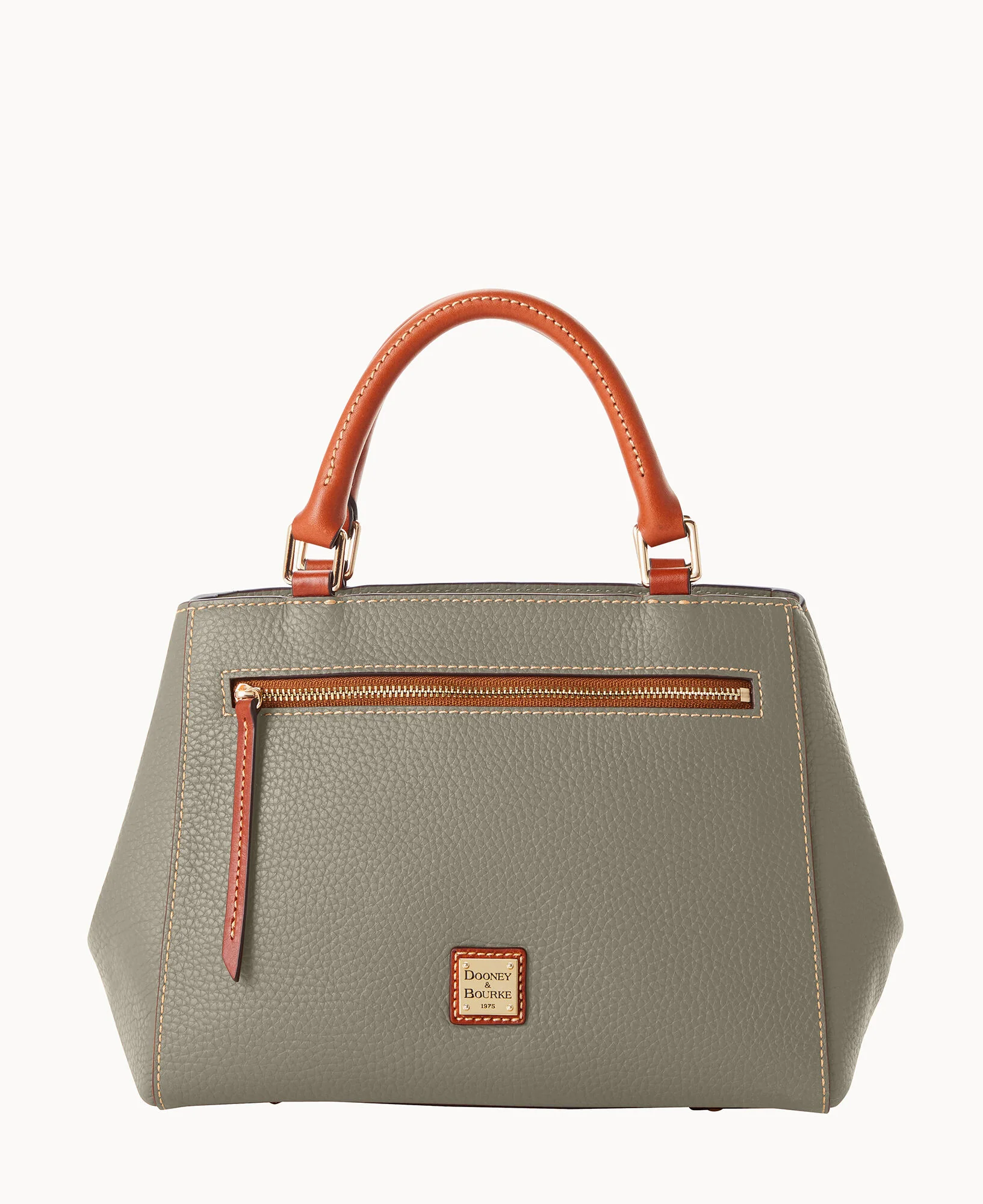 Pebble Grain Small Zip Satchel - Image 36