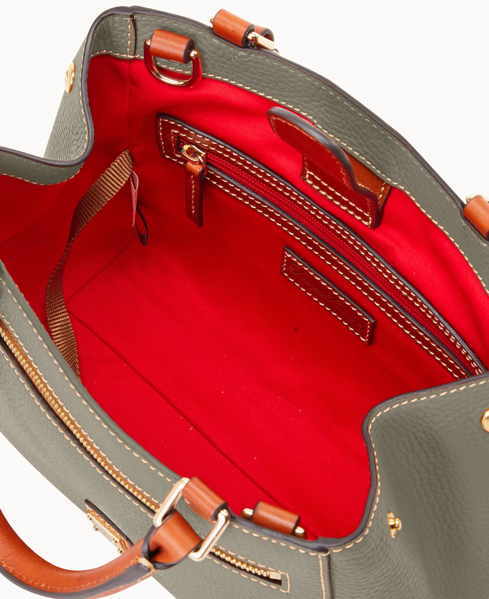 Pebble Grain Small Zip Satchel - Image 38
