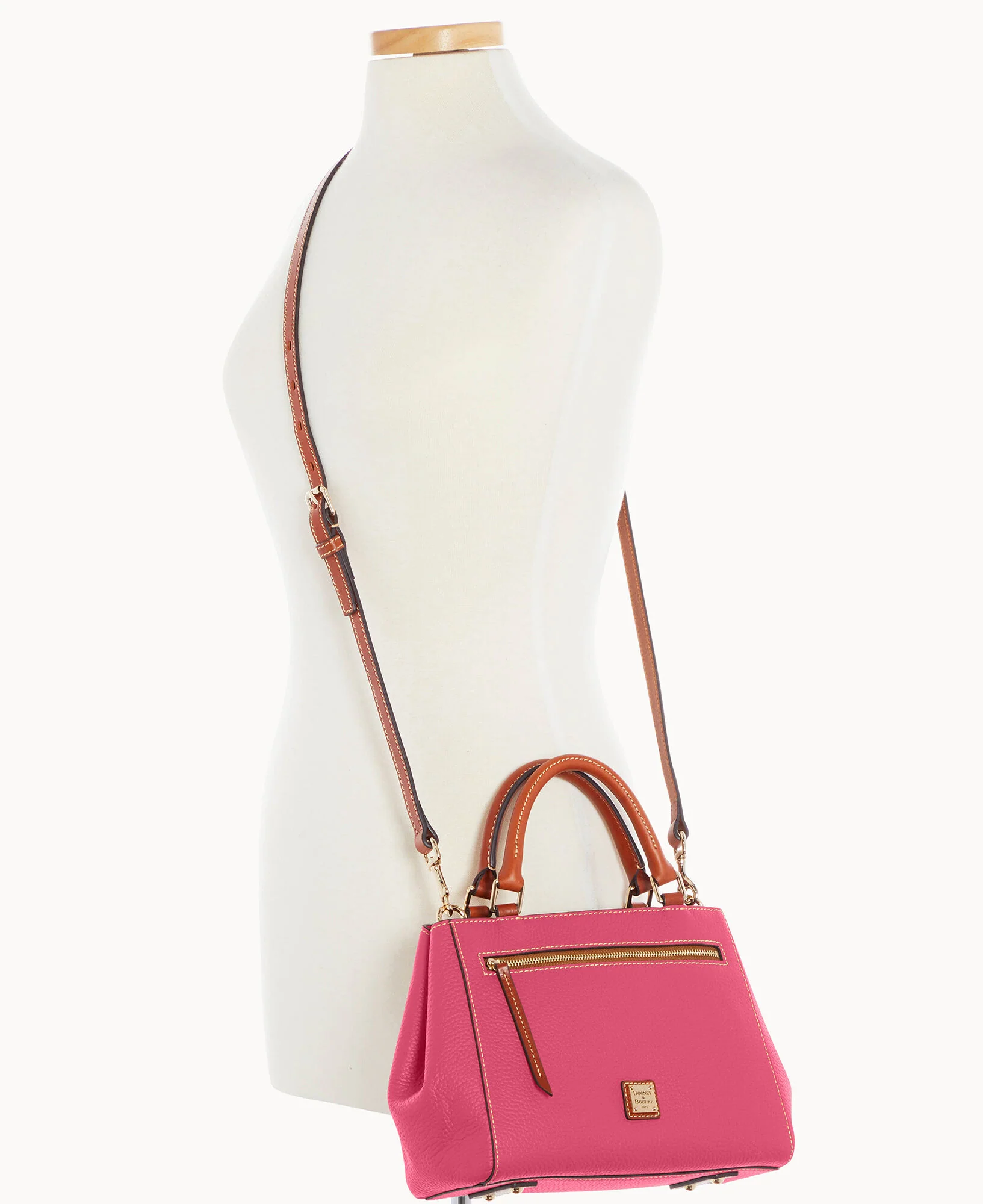 Pebble Grain Small Zip Satchel - Image 5