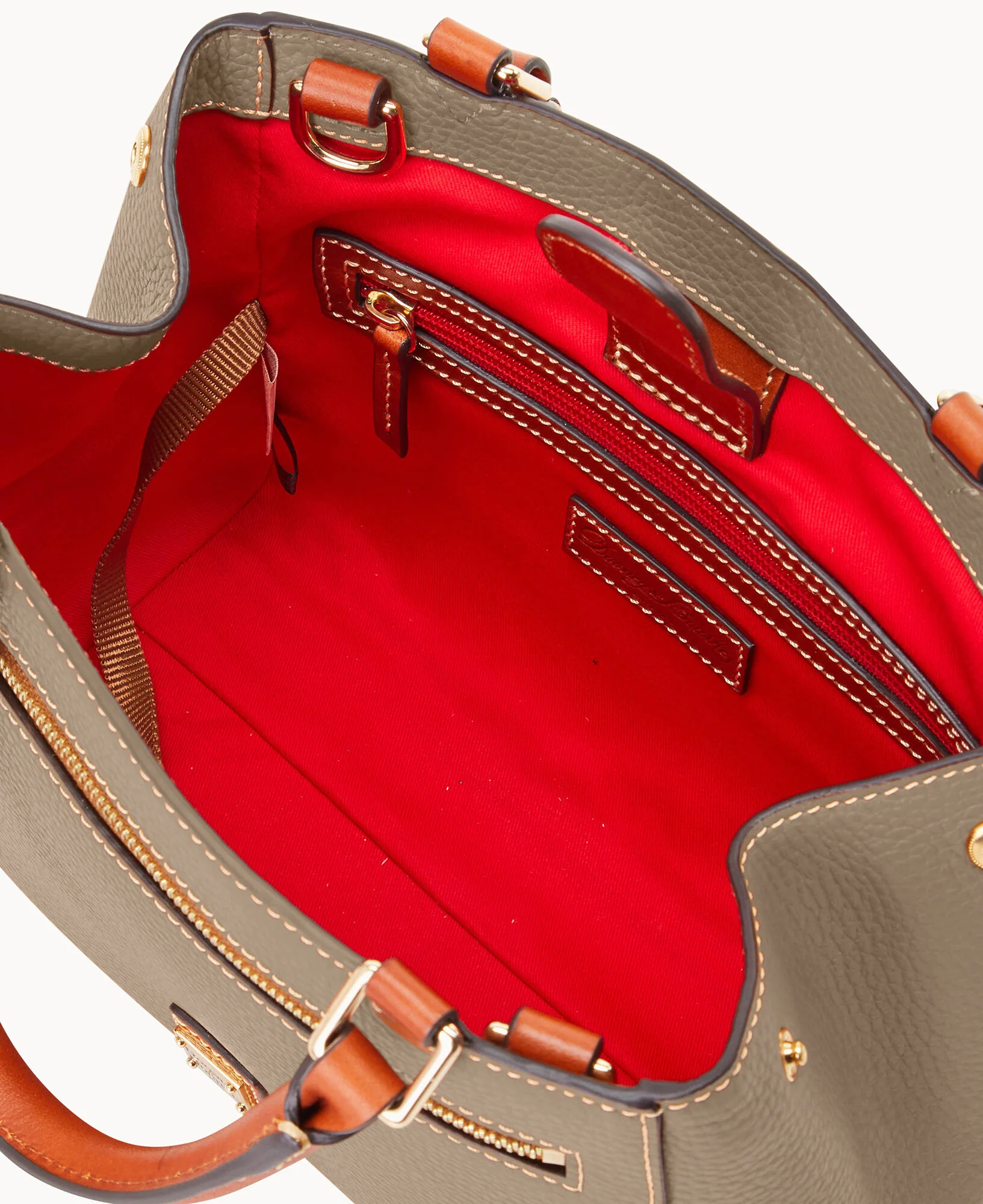 Pebble Grain Small Zip Satchel - Image 53