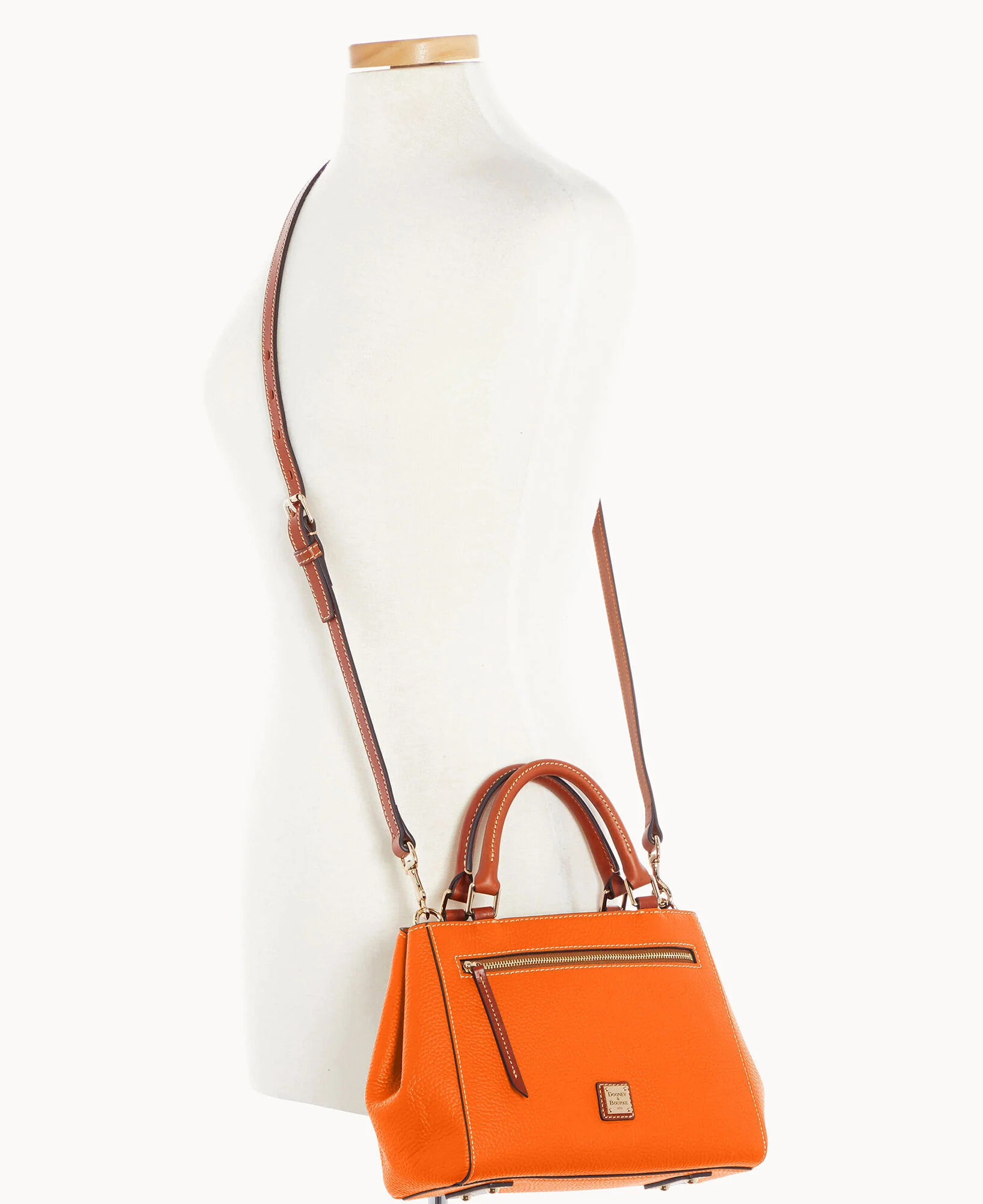 Pebble Grain Small Zip Satchel - Image 60