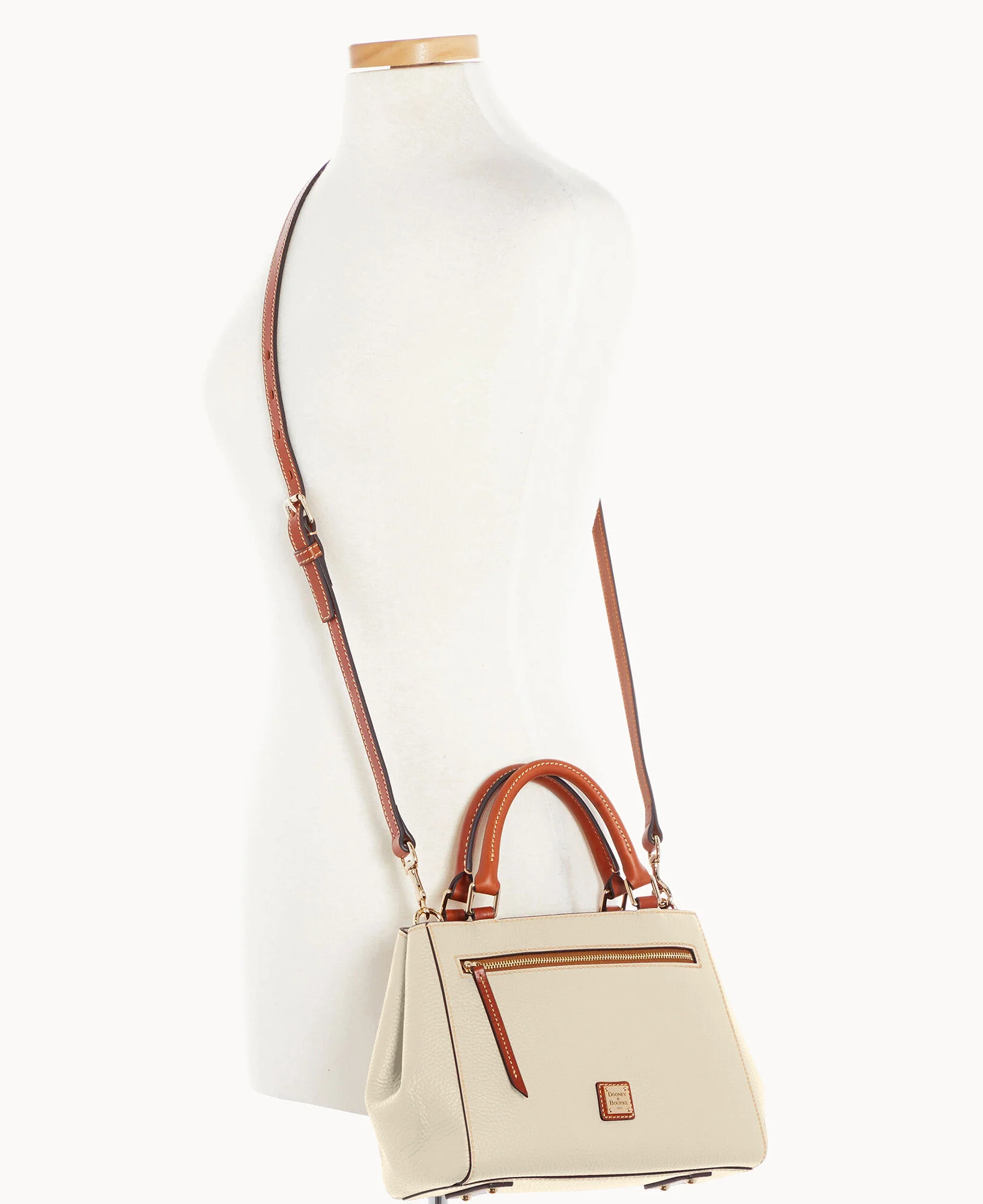Pebble Grain Small Zip Satchel - Image 65