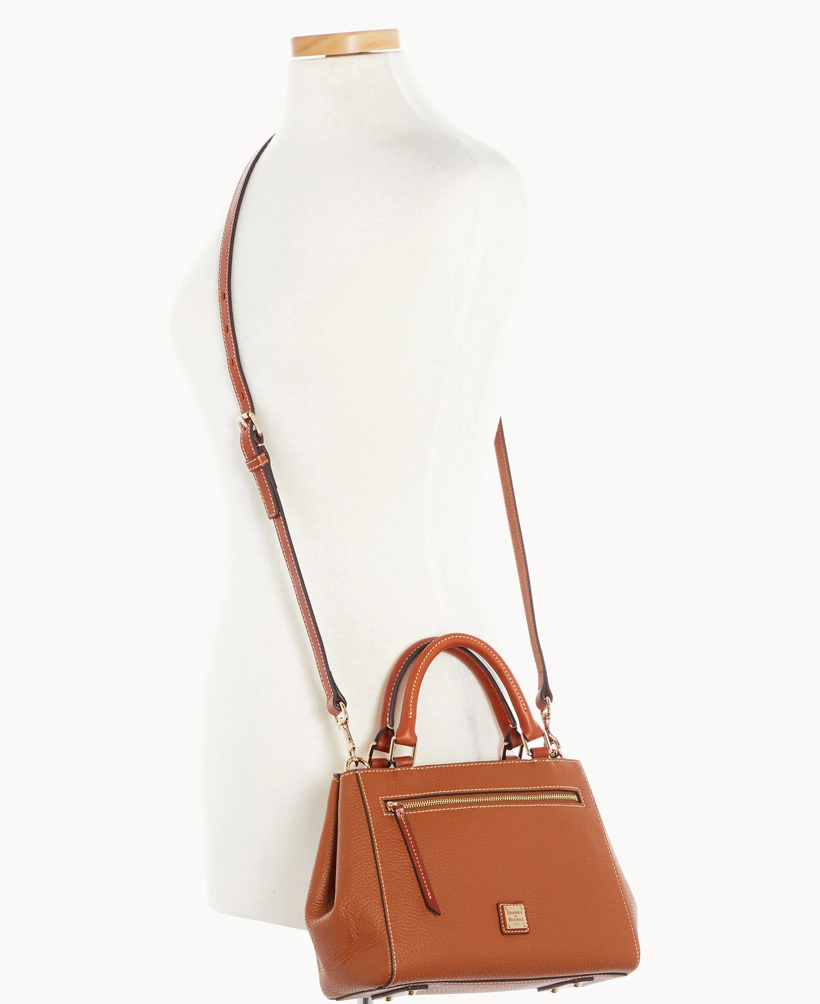 Pebble Grain Small Zip Satchel - Image 85