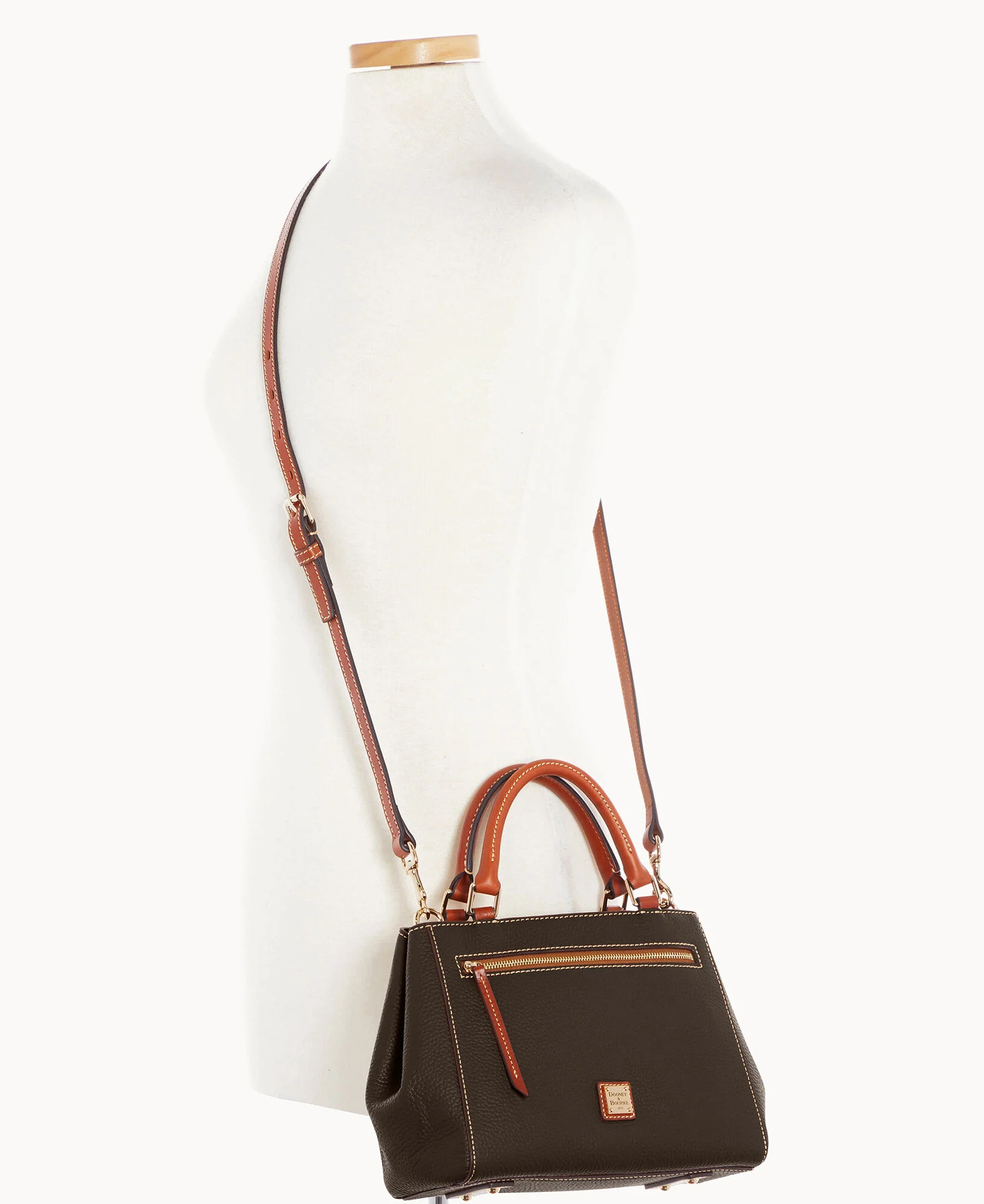 Pebble Grain Small Zip Satchel - Image 90