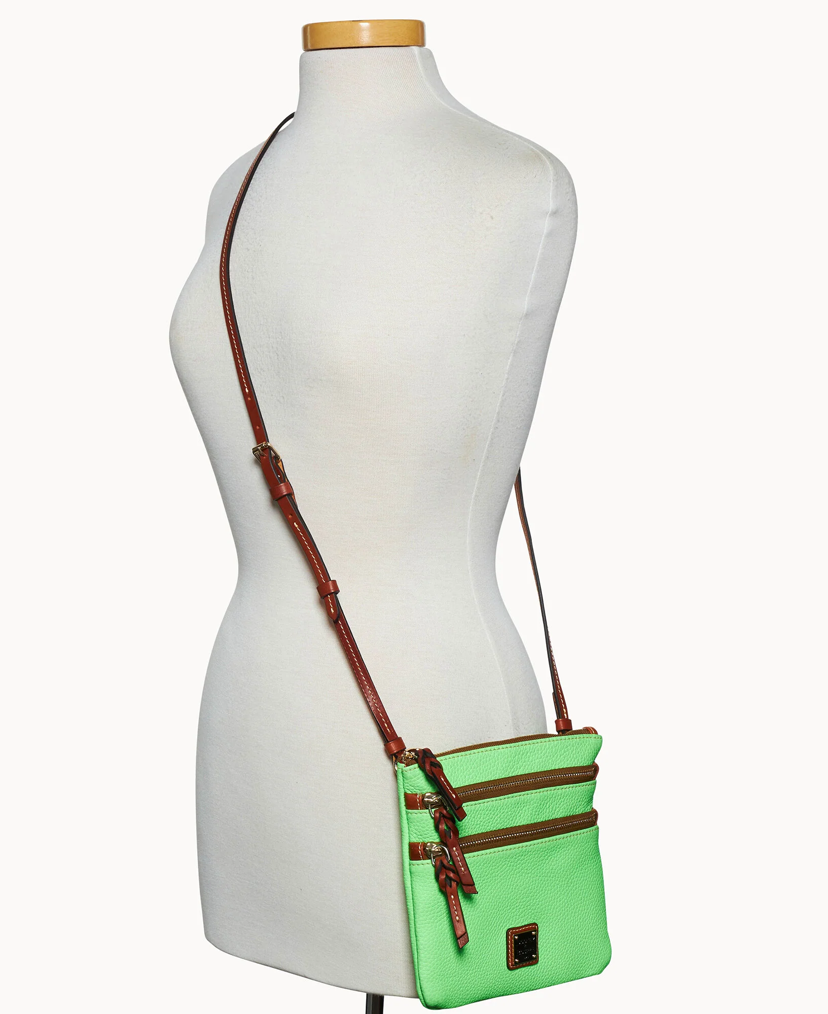 Pebble Grain Triple Zip Crossbody - Image 4
