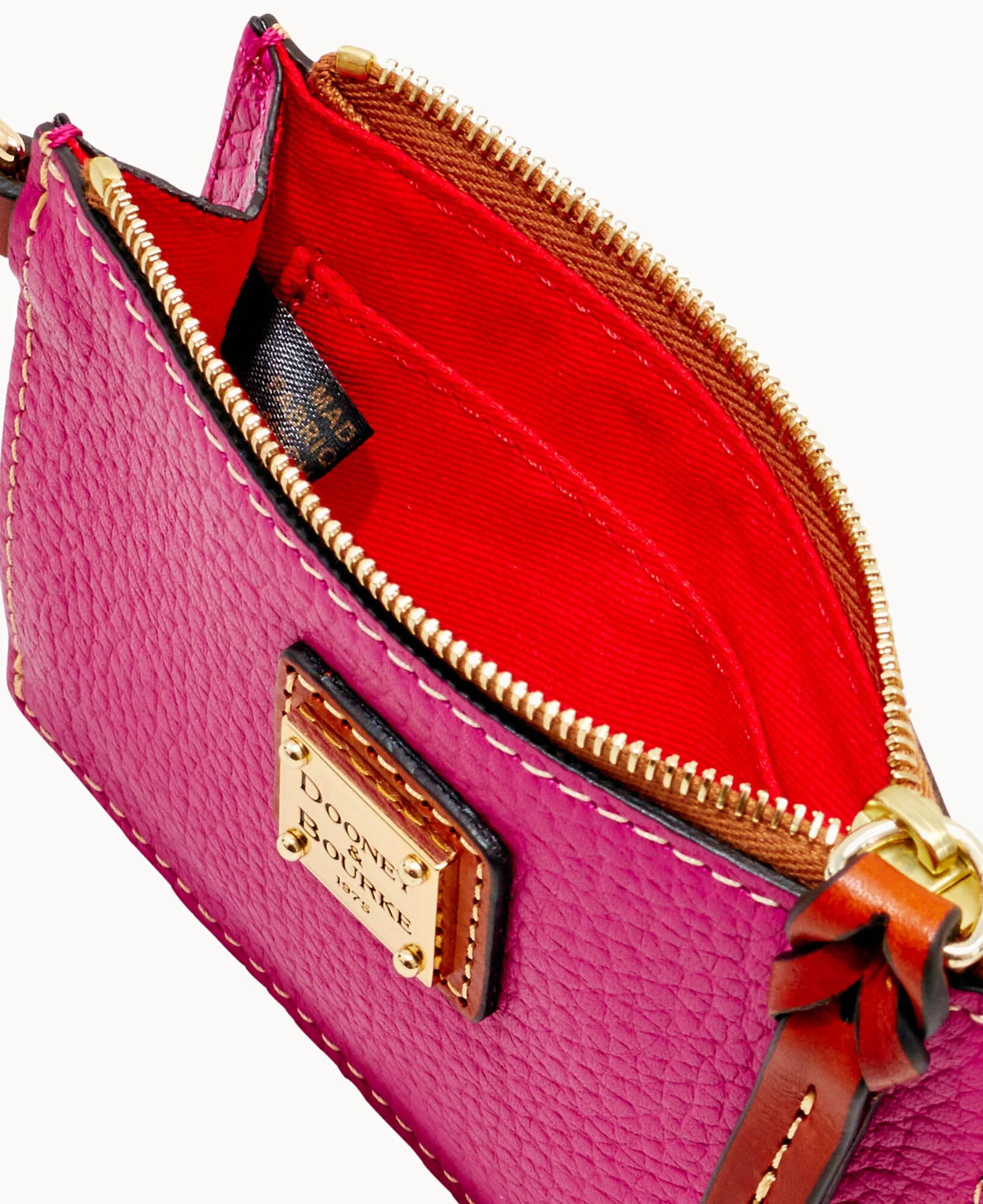 Pebble Grain Zip Top Card Case Wristlet - Image 119