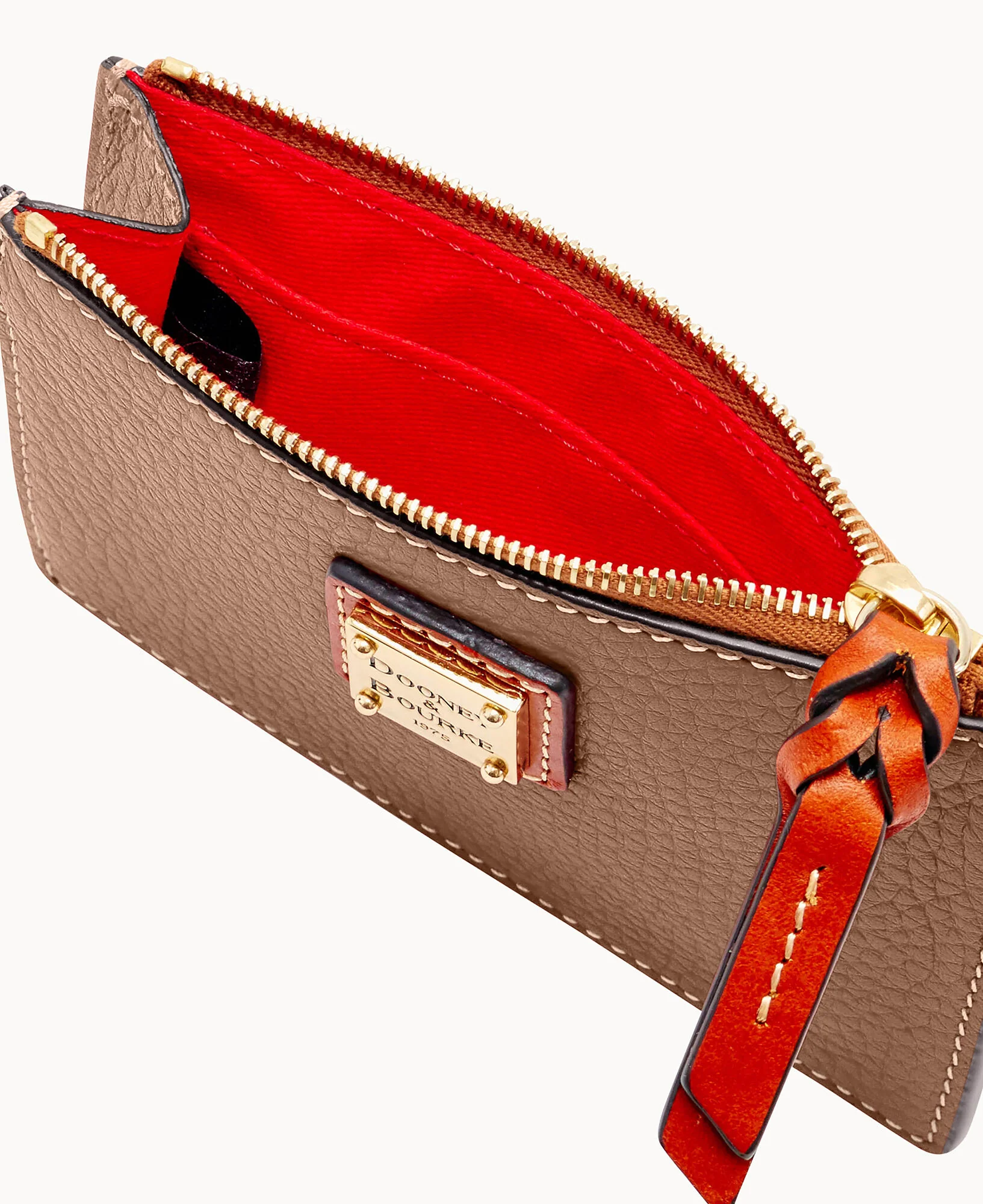 Pebble Grain Zip Top Card Case Wristlet - Image 123