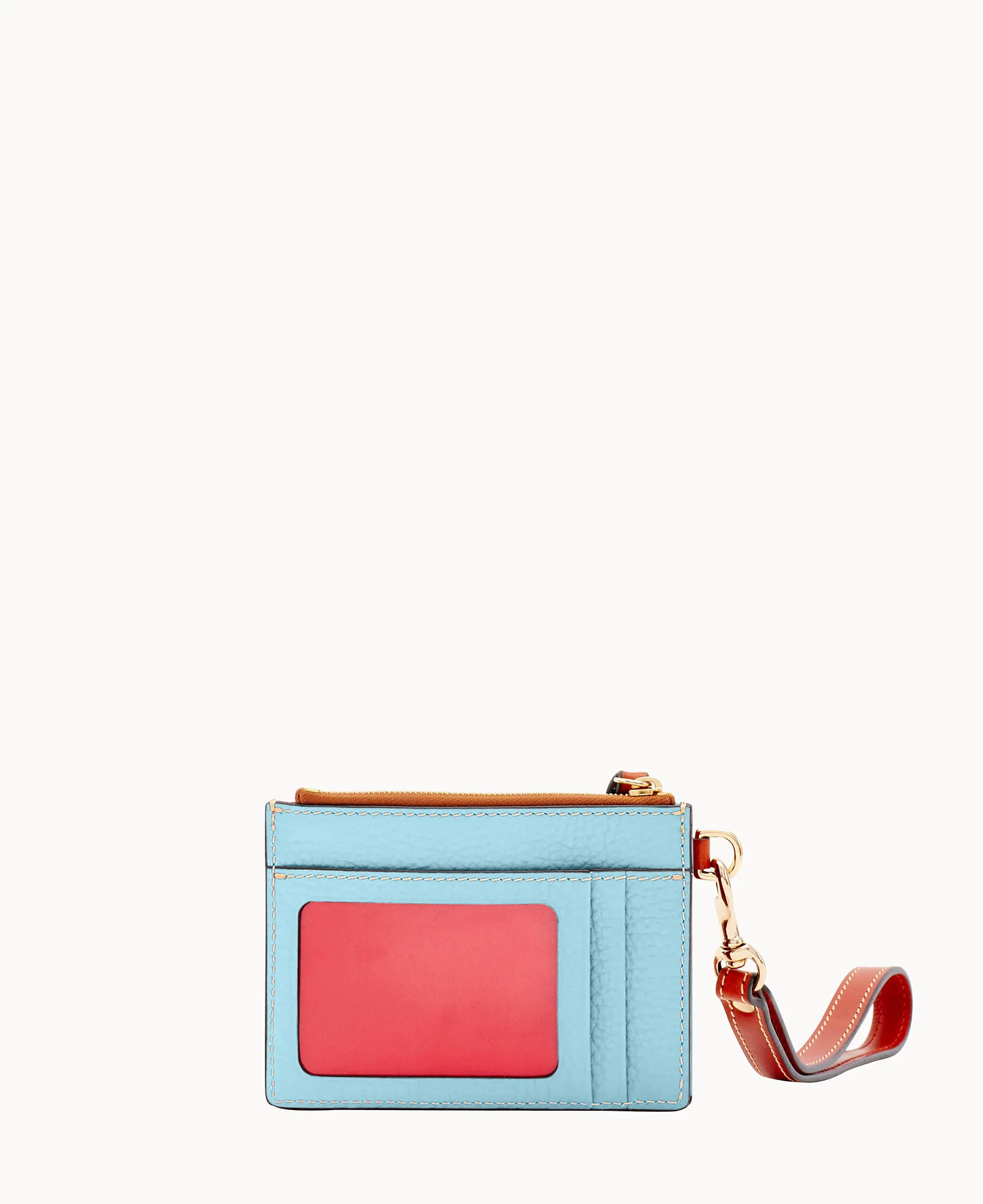 Pebble Grain Zip Top Card Case Wristlet - Image 44